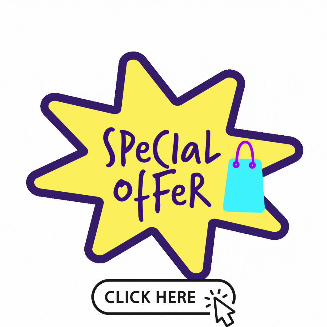 Starburst graphic reading Special Offer with shopping bag and Click Here button highlighting Incredible Savings on Trendy Styles