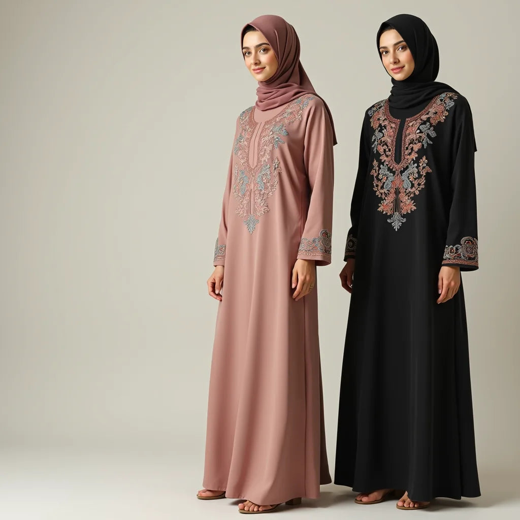 Embroidered Abayas - Embroidered Abayas for Everyday Elegant Modest Style