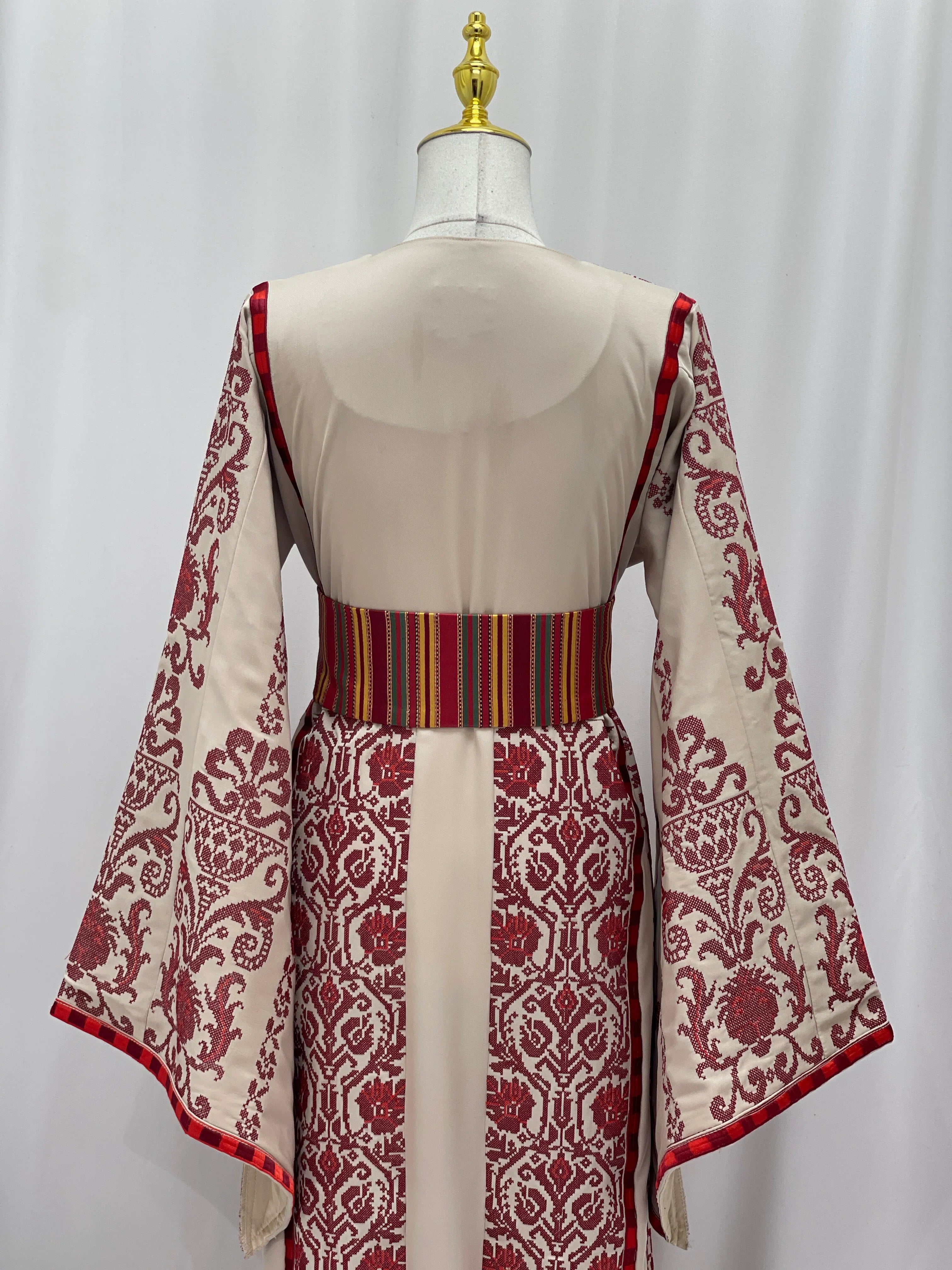 Traditional Palestinian Embroidered Thobe – with Saiah Belt
