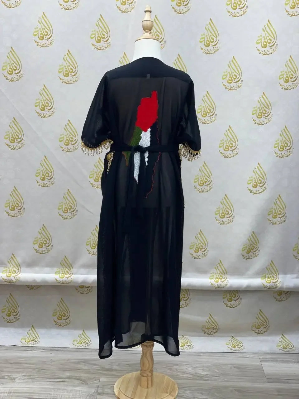 Girls Palestinian Chiffon Bisht: Elegance and Cultural Charm Palestinian Elegance
