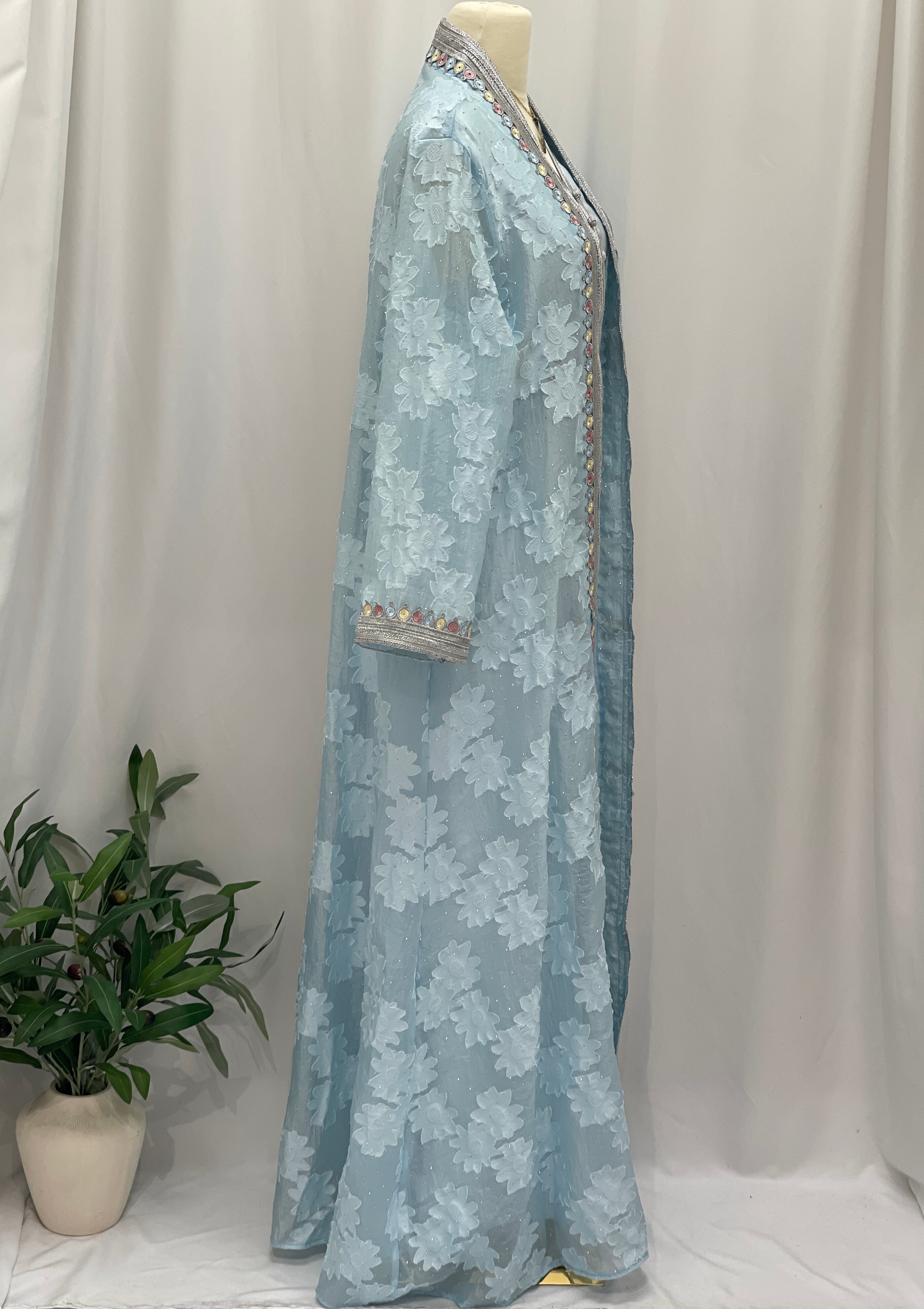 Sky Bloom Abaya