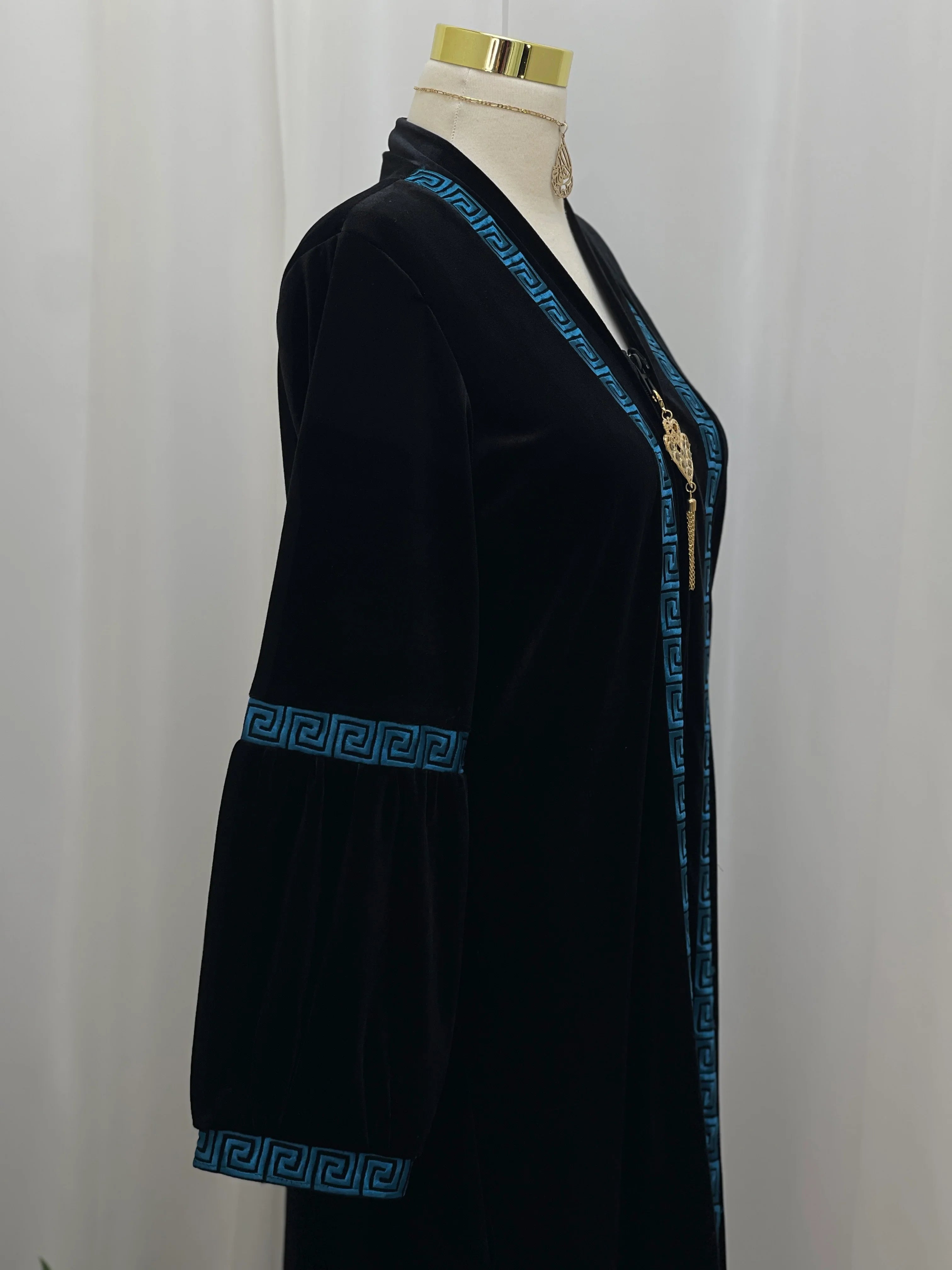 Aurelia Velvet Abaya-is a refined statement piece crafted from soft