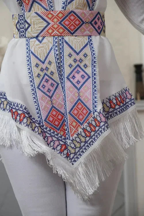 Craftsmanship at Its Finest: Intricate Embroidery Vest Palestinian Elegance