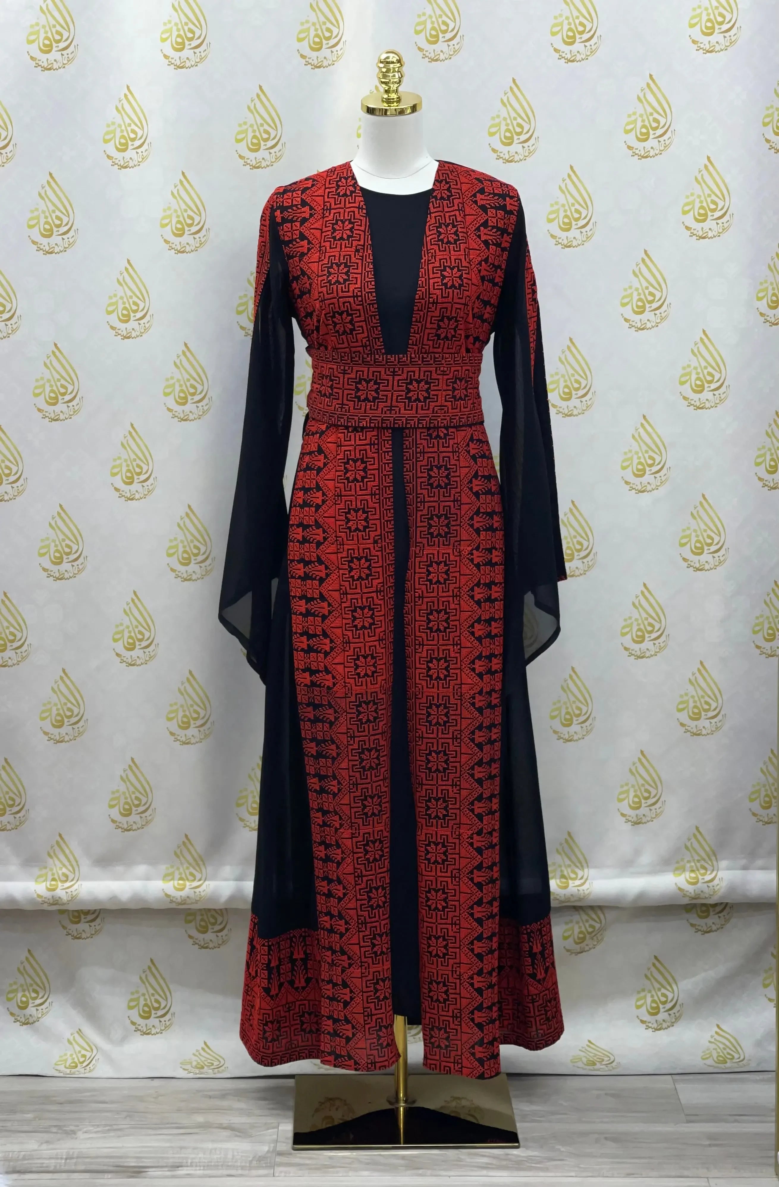 2pc Chiffon Embroidery Set: Elegant Sophistication and Comfort Palestinian Elegance