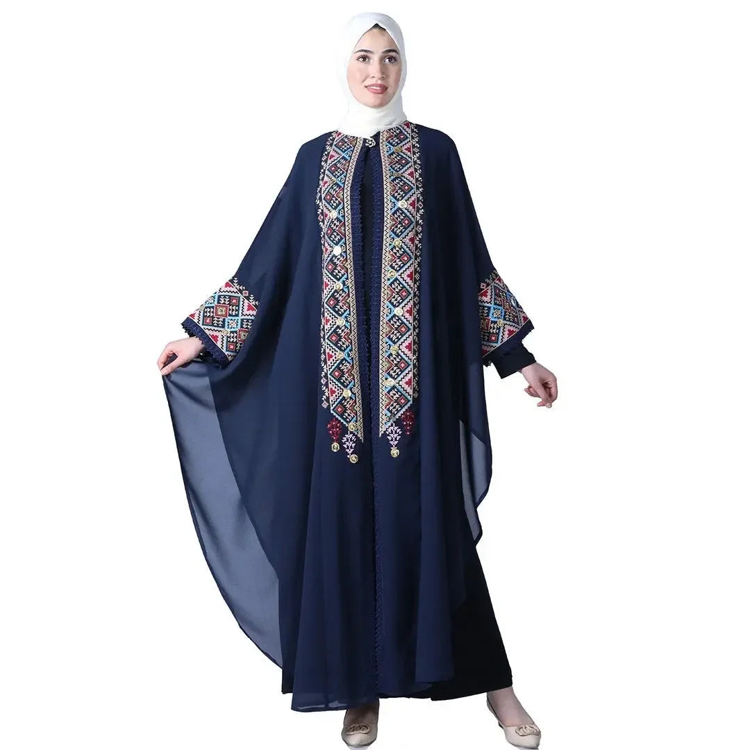 Butterfly Cut Embroidery Kaftan: Unique Elegance and Intricate Design Palestinian Elegance