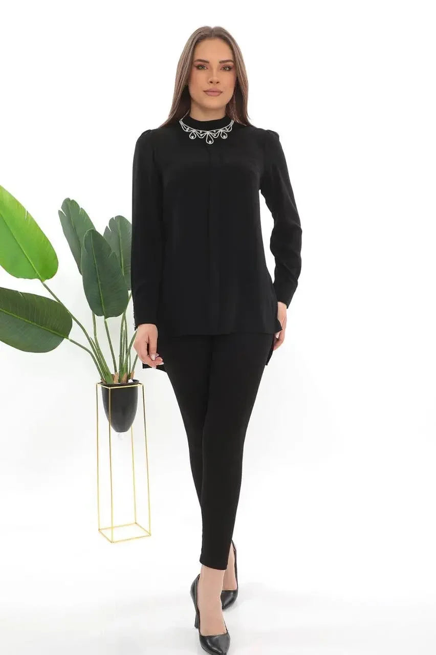 Rhinestone Blouse – Glamorous Elegance and Sparkling Style Palestinian Elegance