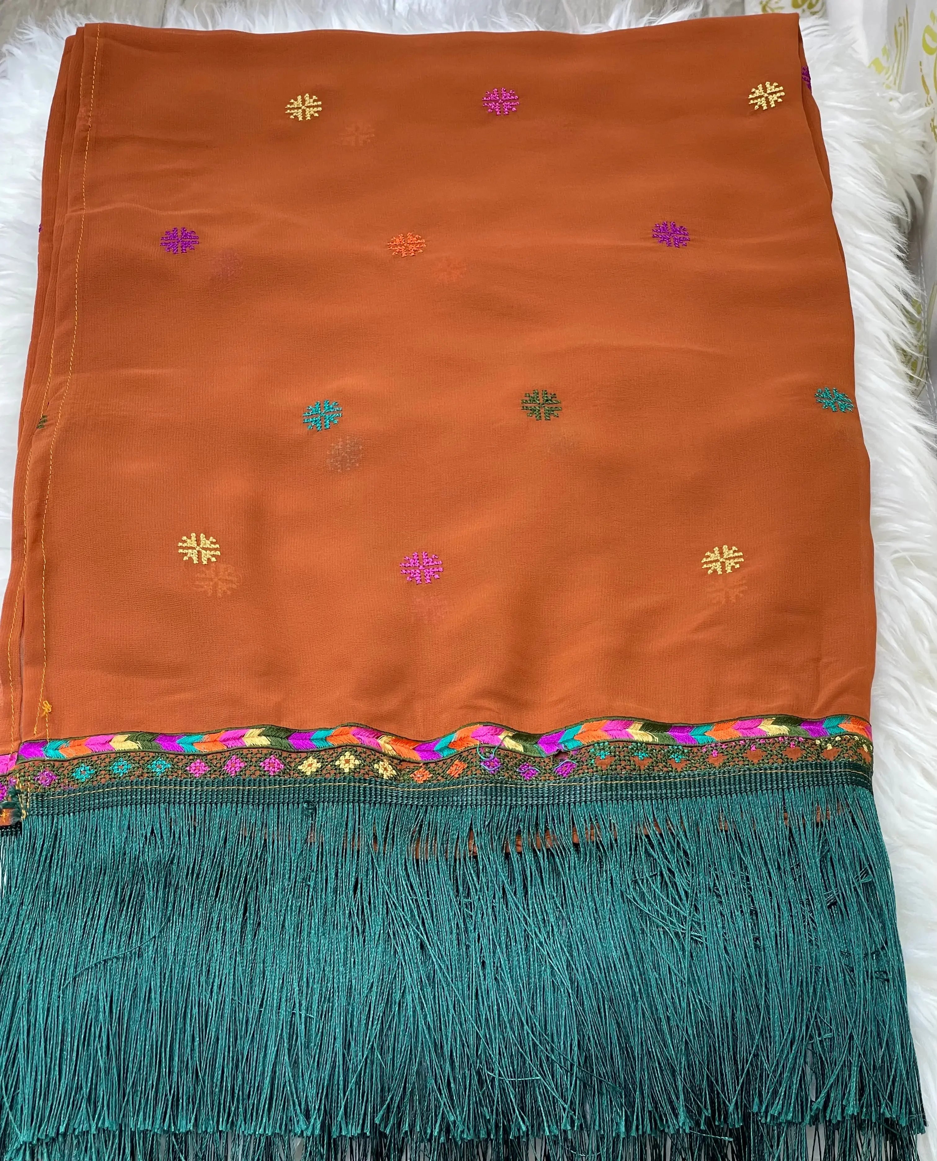 Embroidery Khirka with Tassel: Elegant Design and Versatile Style Palestinian Elegance