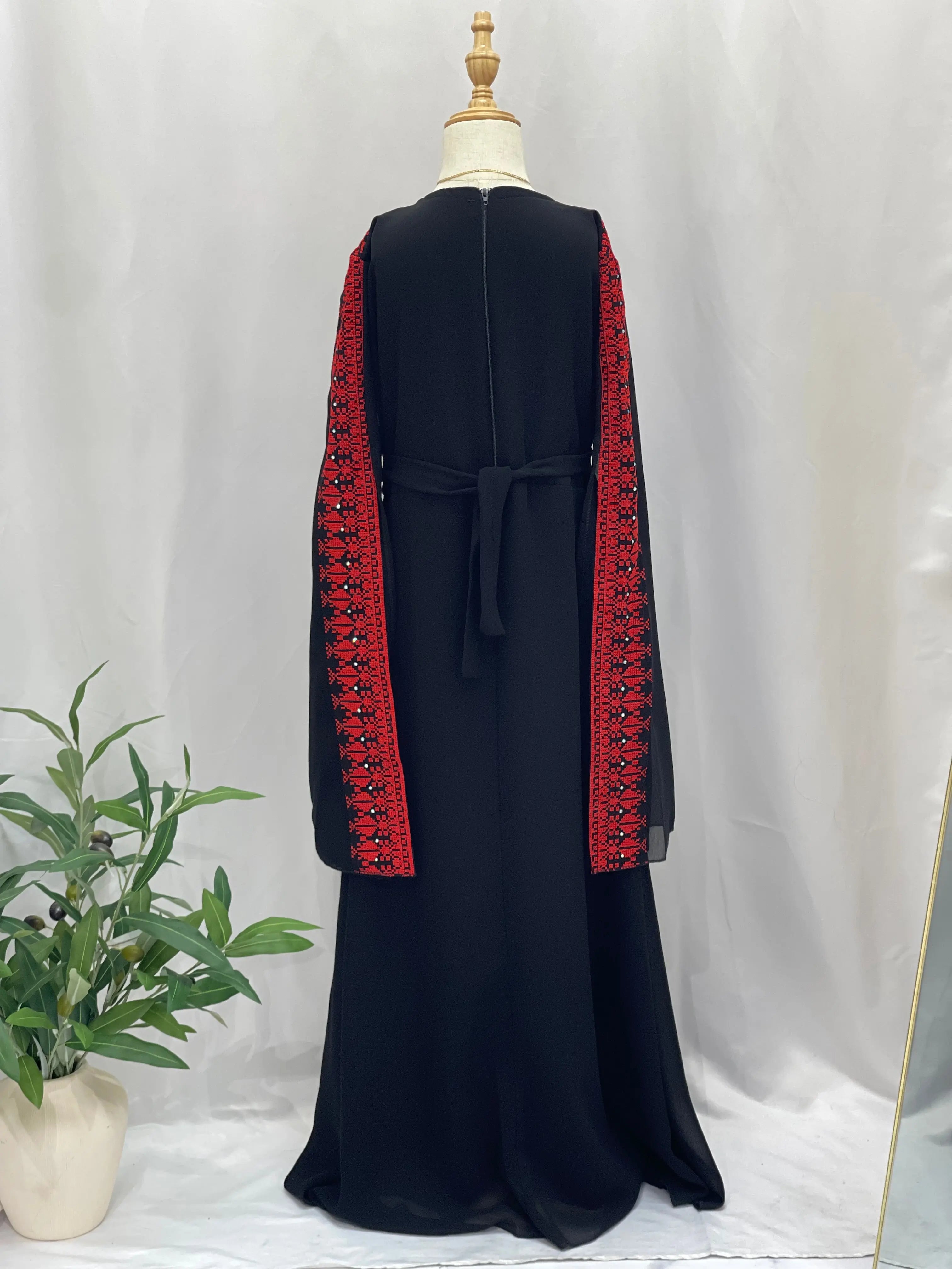 Embroidered Princess Jasmin Dress Palestinian Elegance