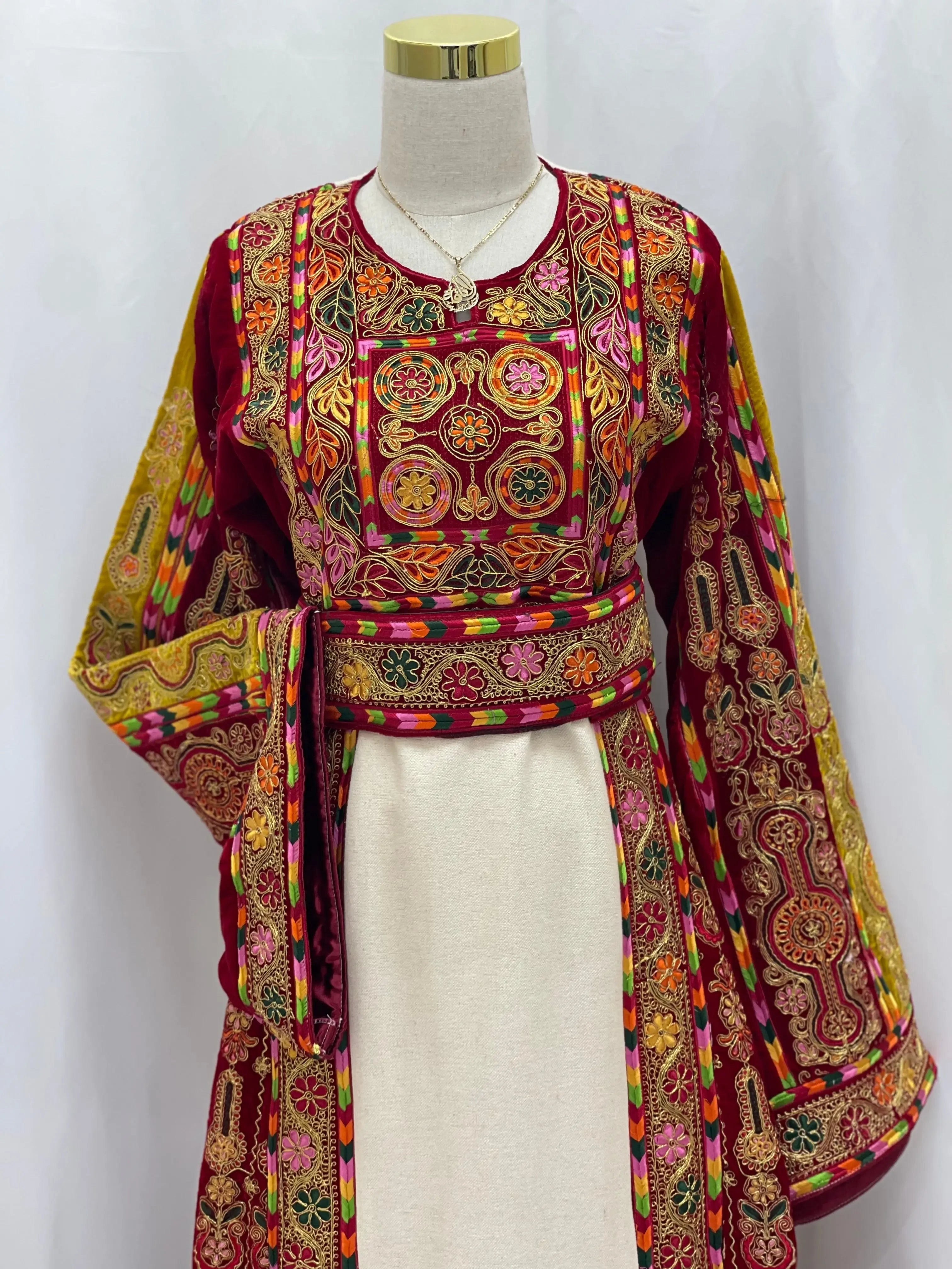 Embroidered Etamin And Velvet Kasab Malka Palestinian Elegance