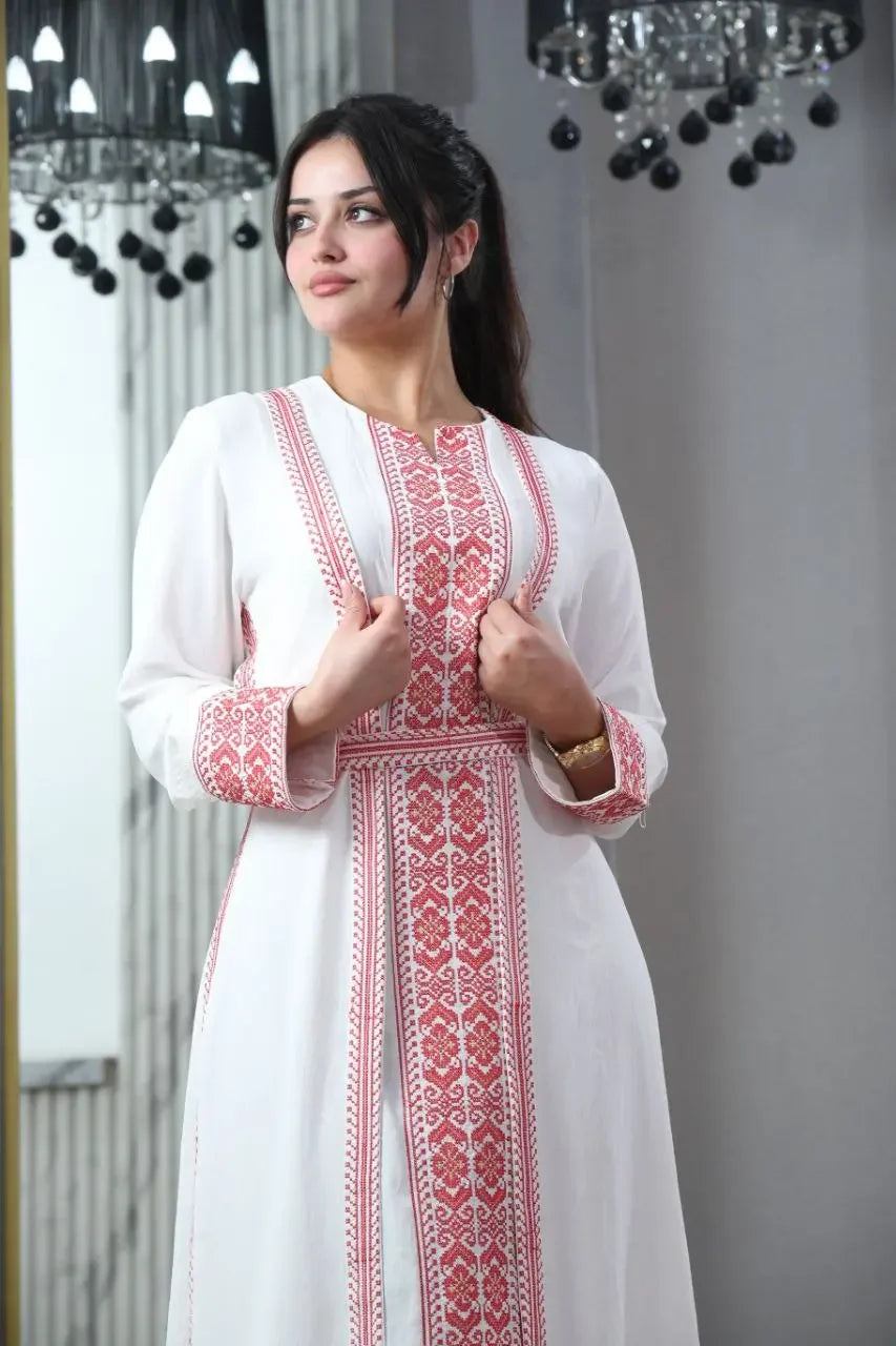 Simple Embroidery 2Pc Abaya: Elegance and Versatility in Modest Fashion Palestinian Elegance