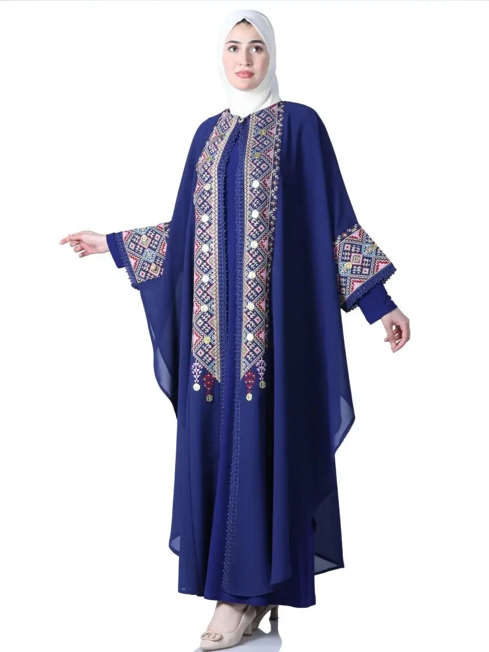 Butterfly Cut Embroidery Kaftan: Unique Elegance and Intricate Design Palestinian Elegance