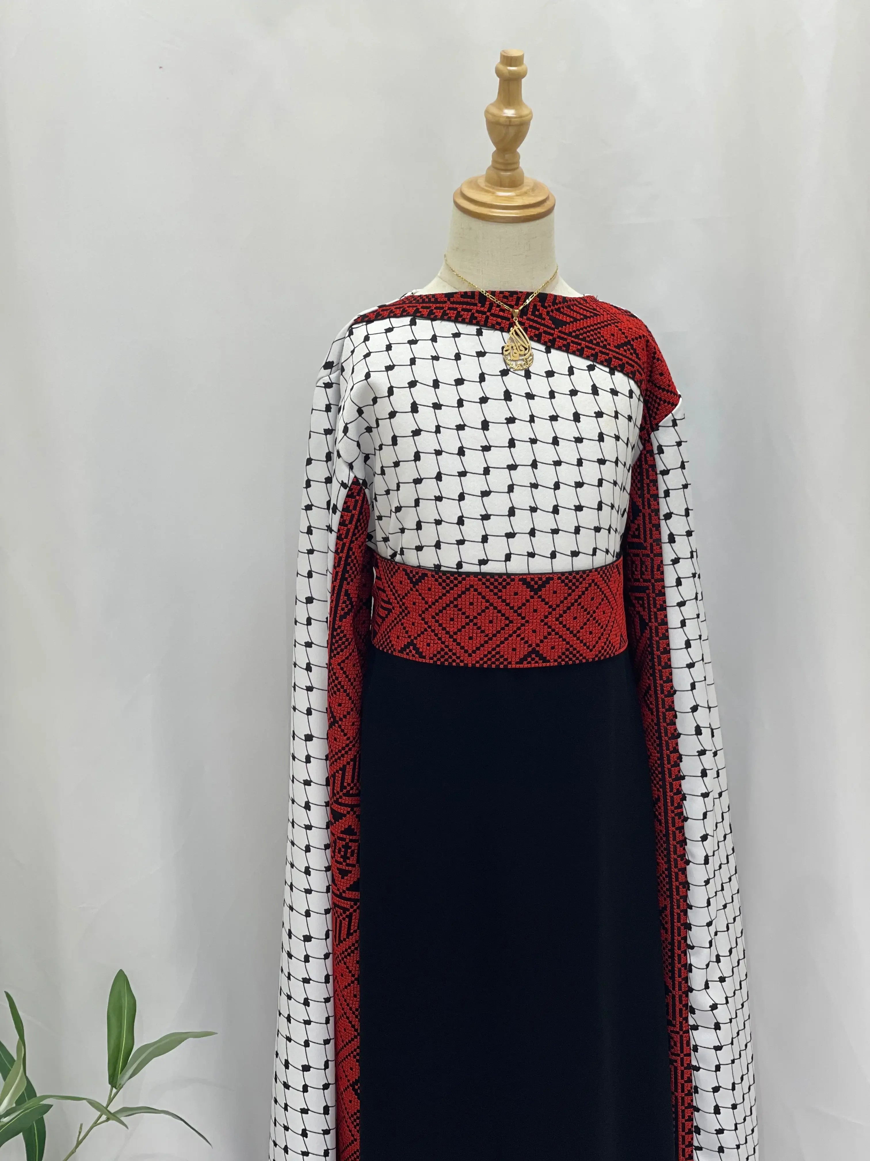 Kuffia Princess Dress - Intricate Embroidery & Regal Elegance Palestinian Elegance