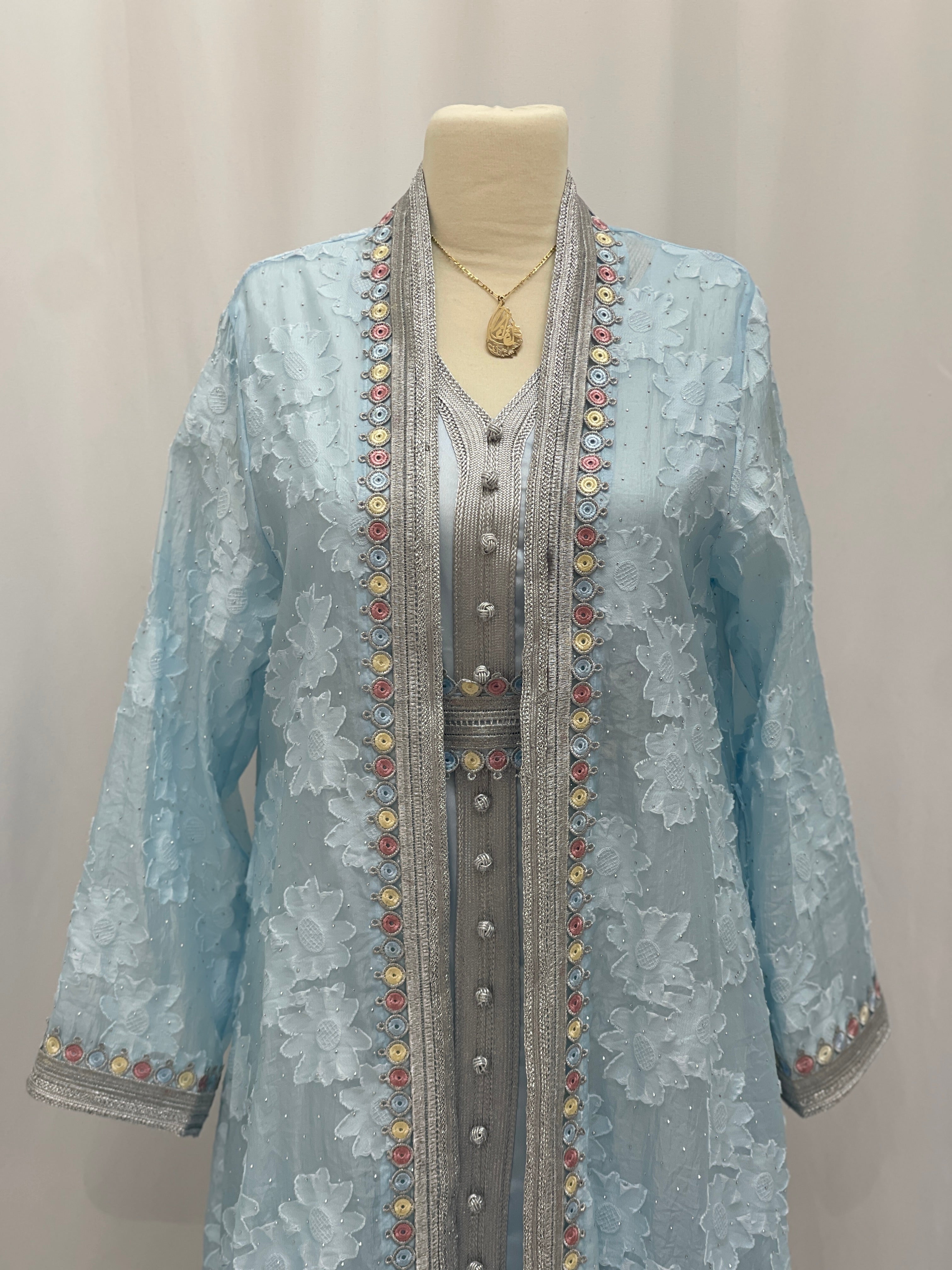 Sky Bloom Abaya
