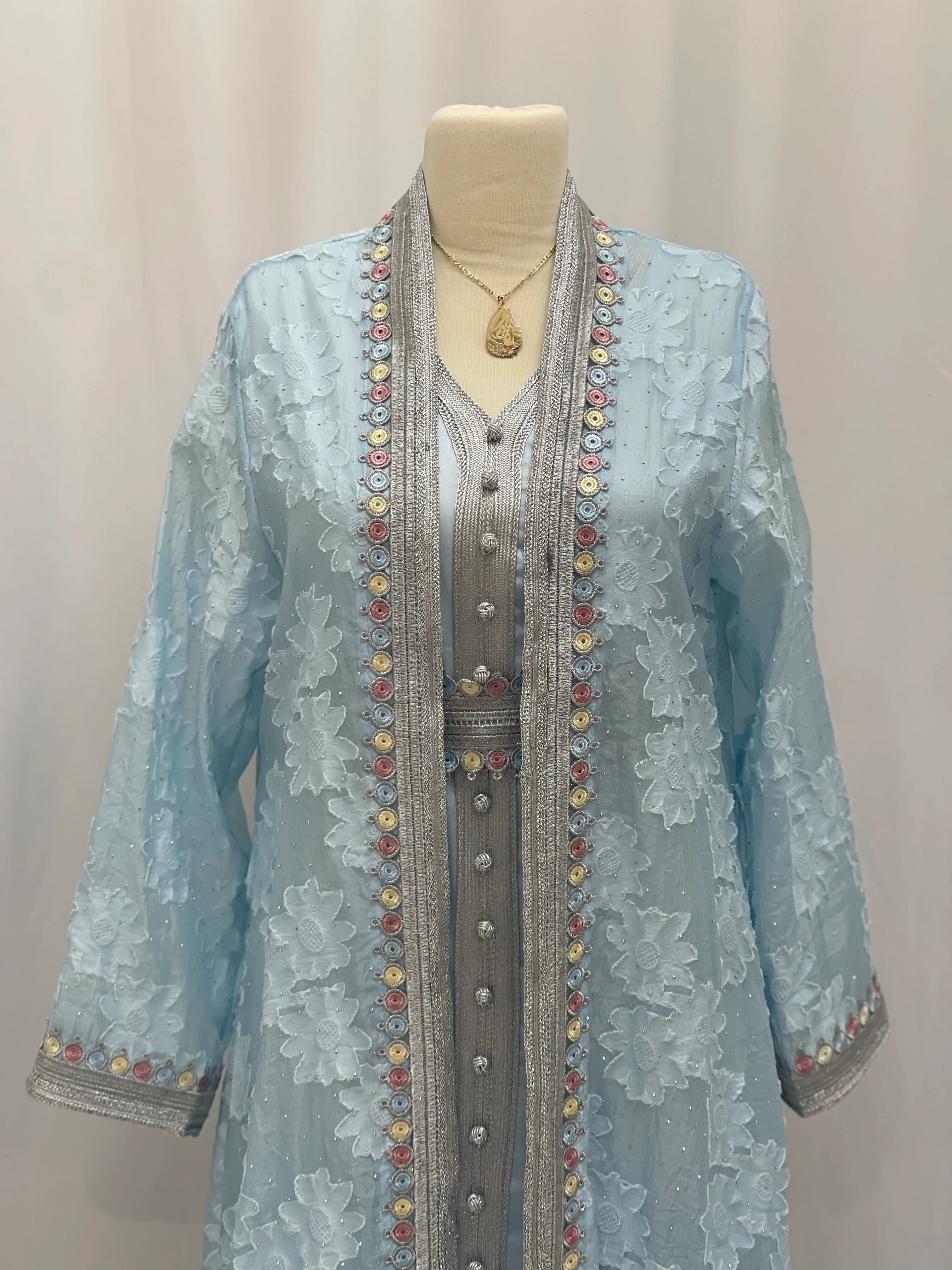 Sky Bloom Abaya