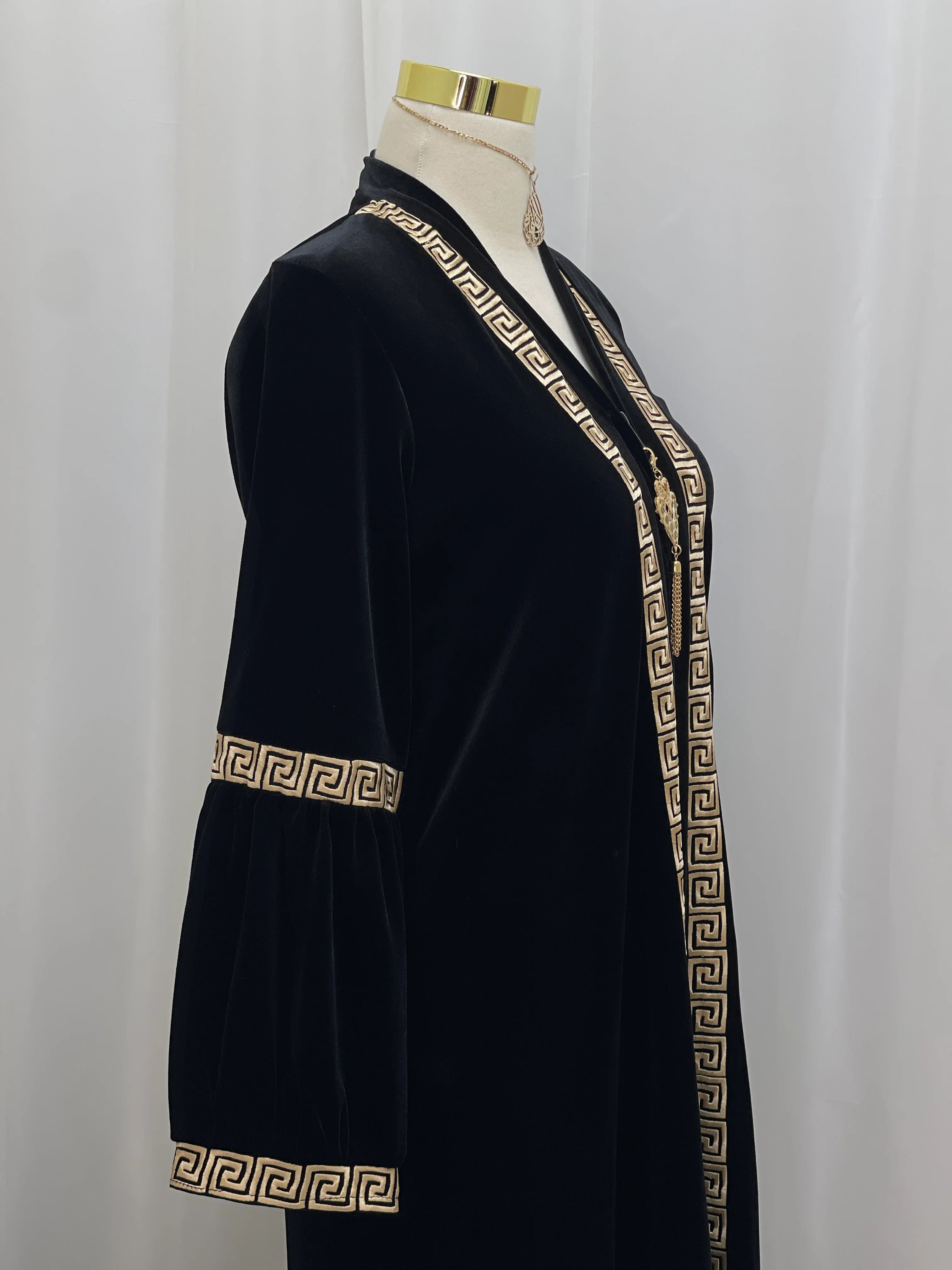 Aurelia Velvet Abaya-is a refined statement piece crafted from soft