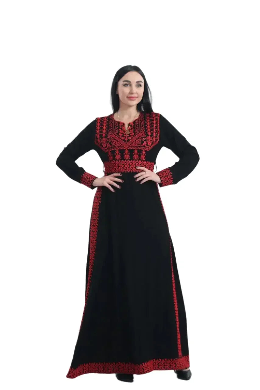 The Warda Embroidered Dress Palestinian Elegance