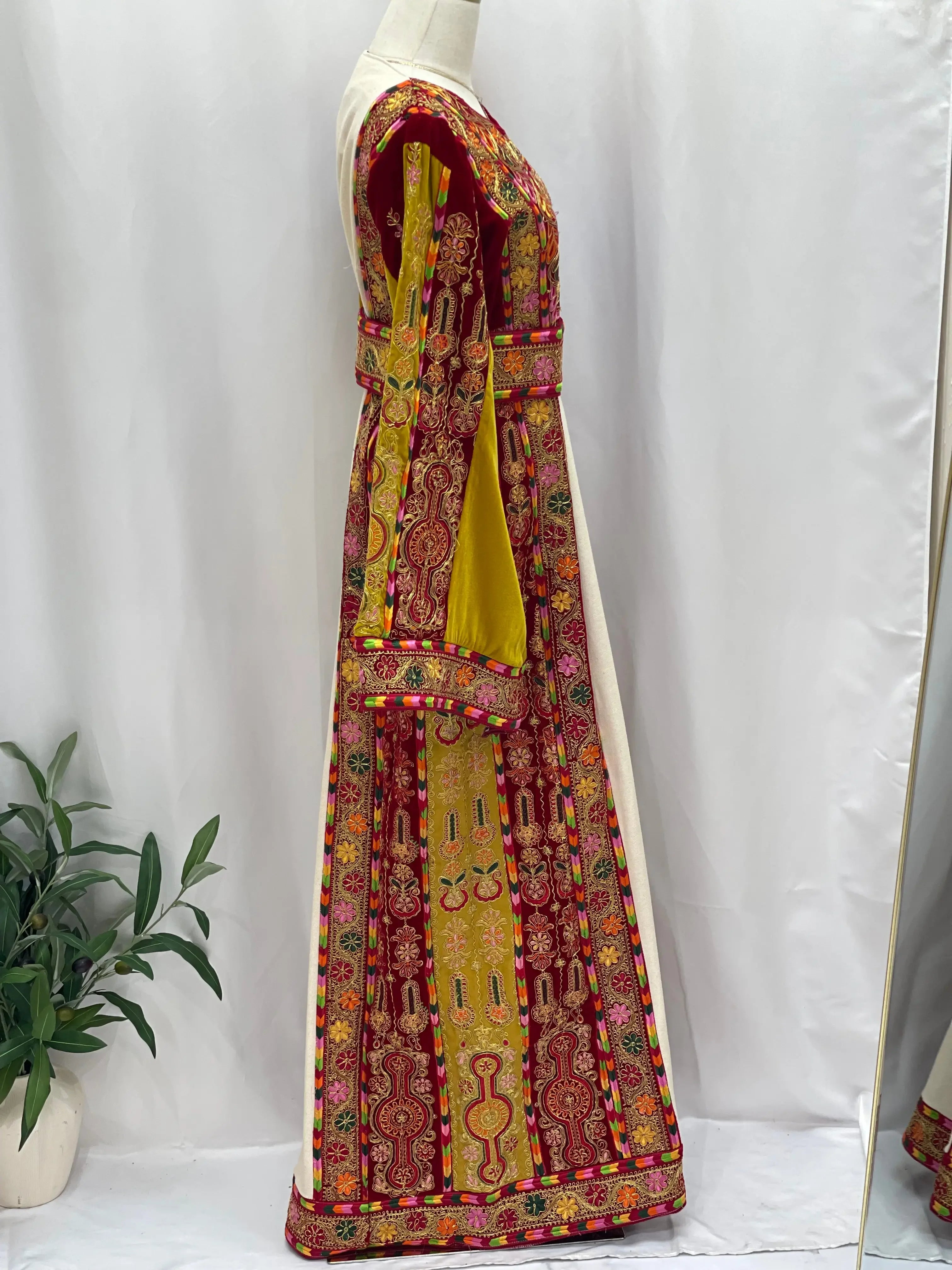 Embroidered Etamin And Velvet Kasab Malka Palestinian Elegance