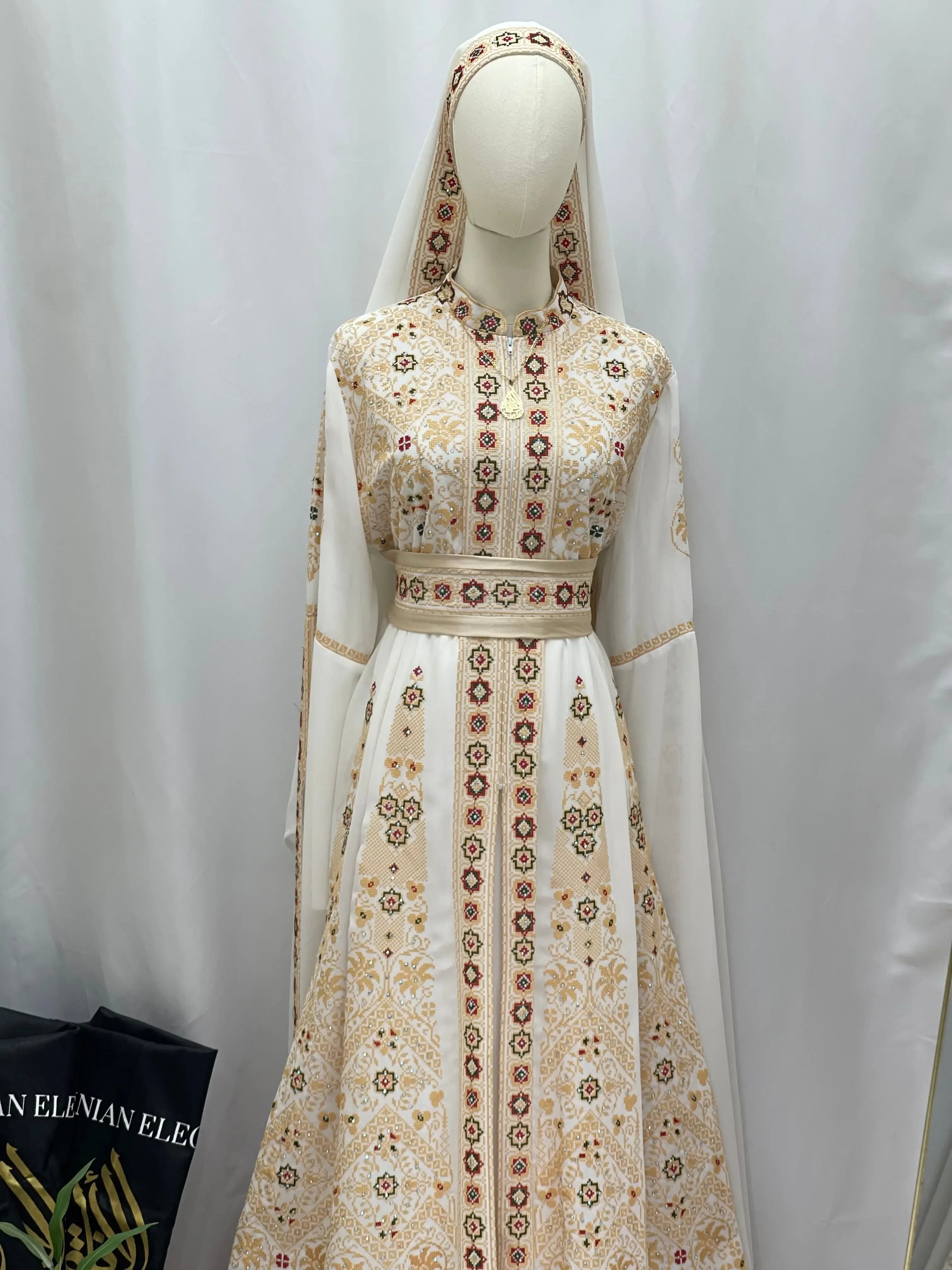 Embroidered Kaftan Palestinian Elegance