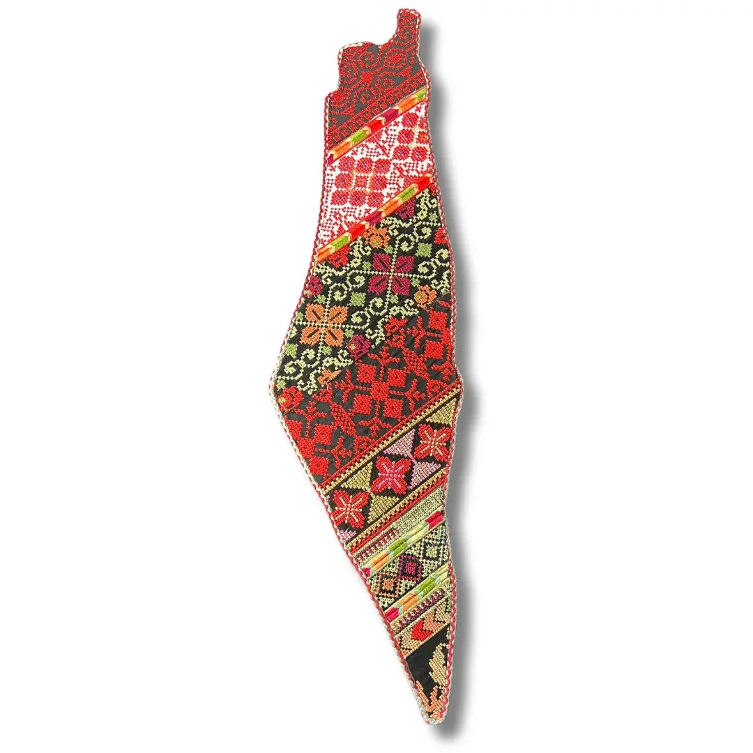 Luxurious Tatreez Palestine Map Home Accent – Timeless Cultural Craftsmanship Palestinian Elegance