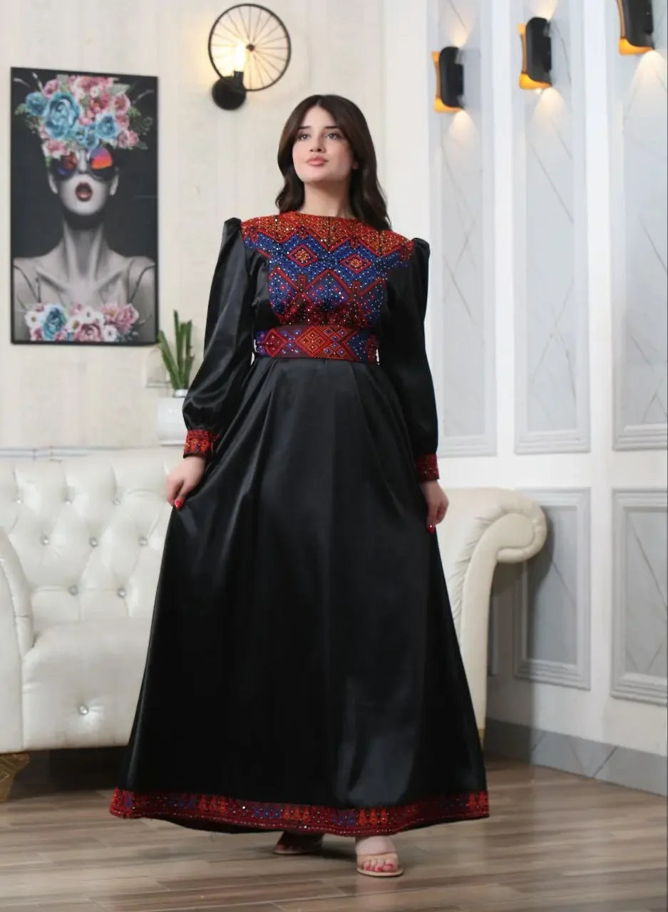 The Dalia Embroidered Dress Palestinian Elegance