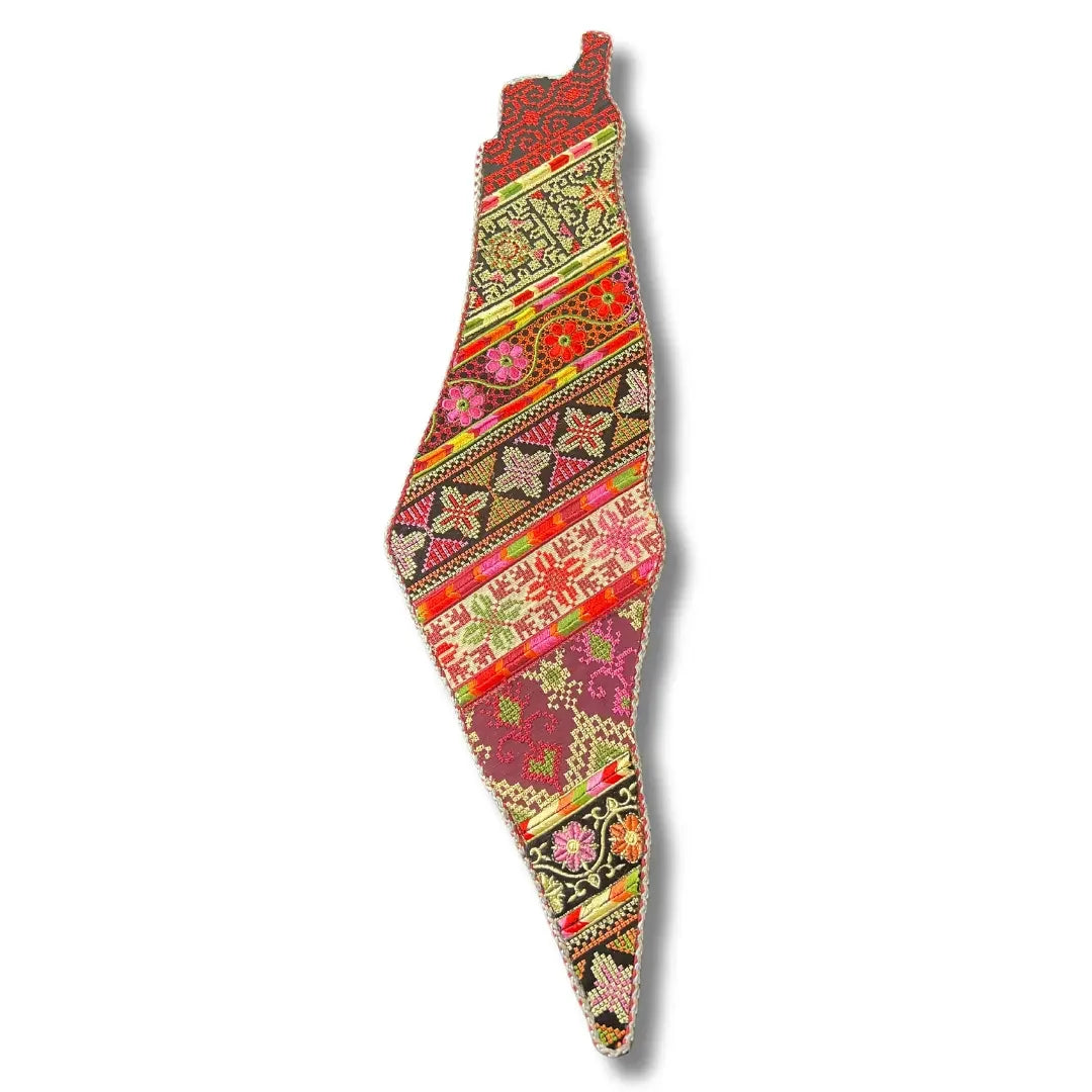 Luxurious Tatreez Palestine Map Home Accent – Timeless Cultural Craftsmanship Palestinian Elegance