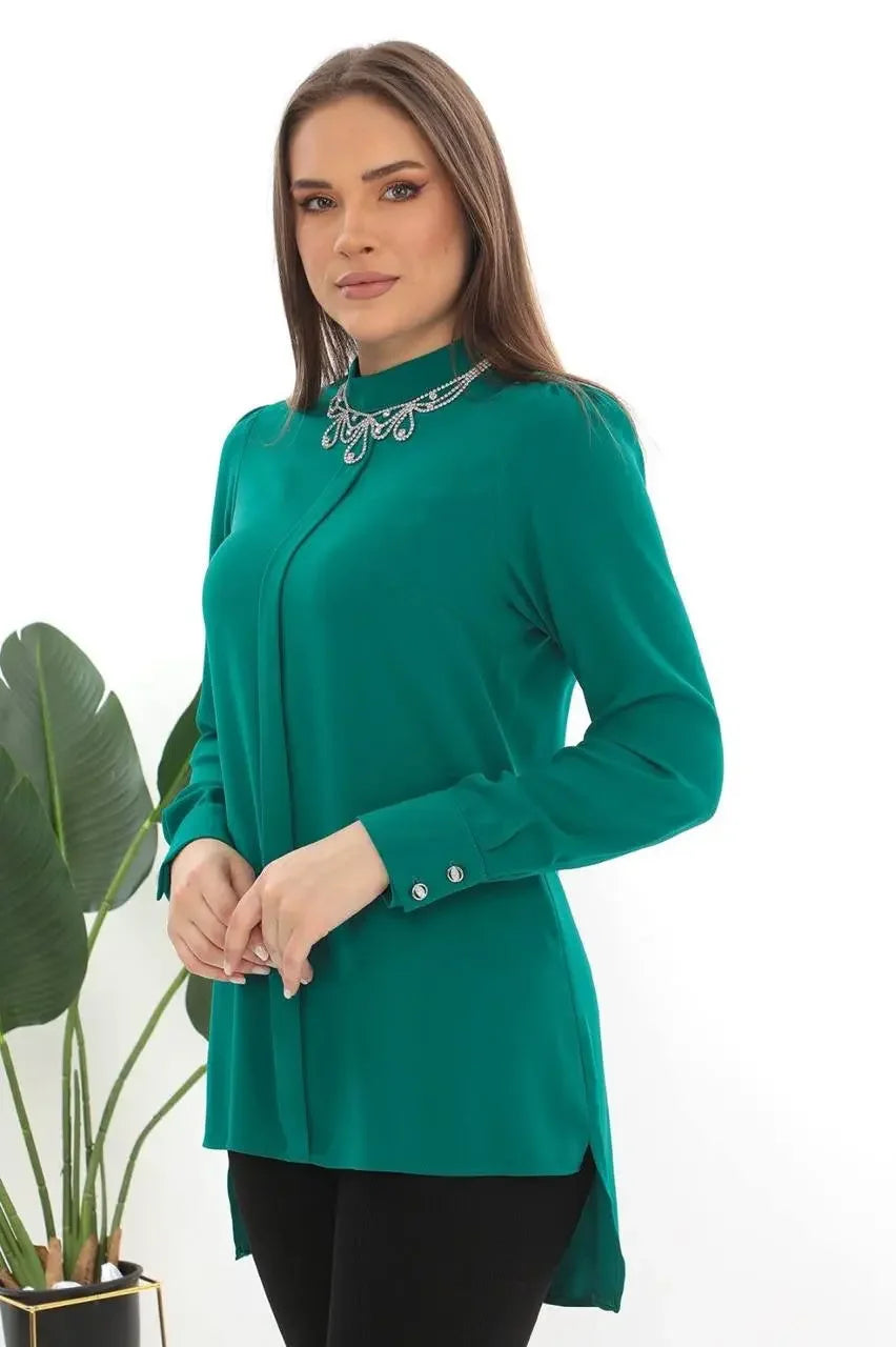 Rhinestone Blouse – Glamorous Elegance and Sparkling Style Palestinian Elegance
