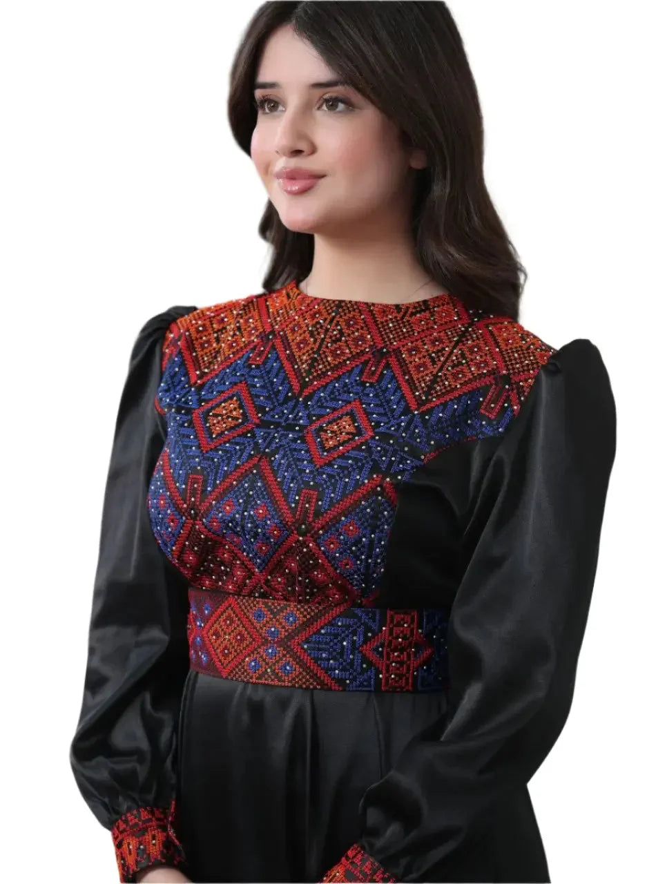 The Dalia Embroidered Dress Palestinian Elegance