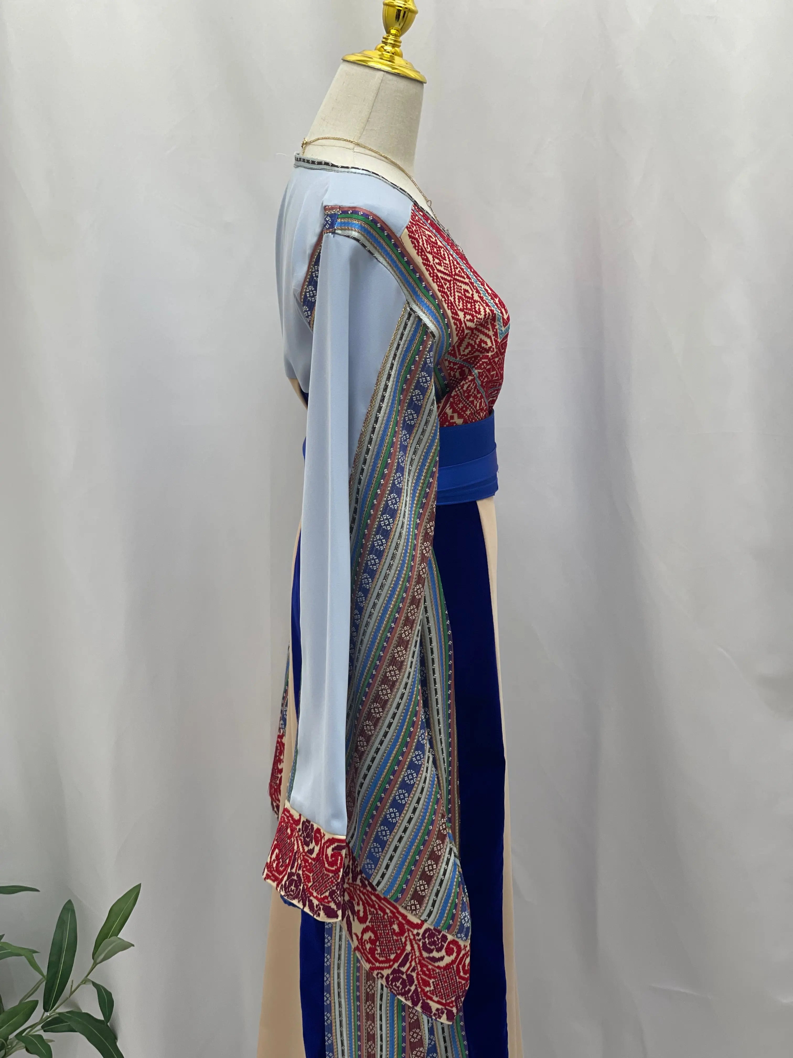 Elegant Embroidered 3 Types of Fabric Palestinian Elegance