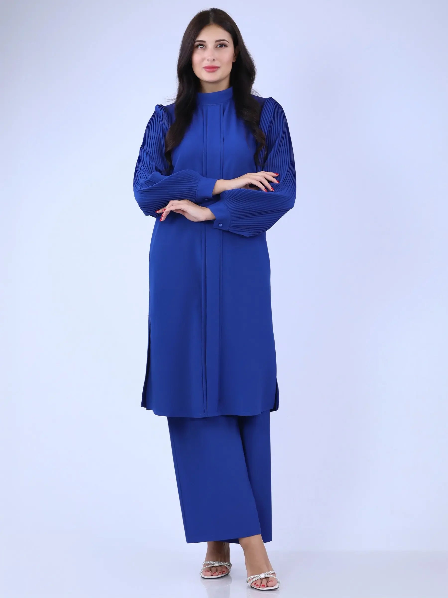 Unique Drop Shirt & Wide Leg Pant Set: Stylish Comfort and Sophistication Palestinian Elegance