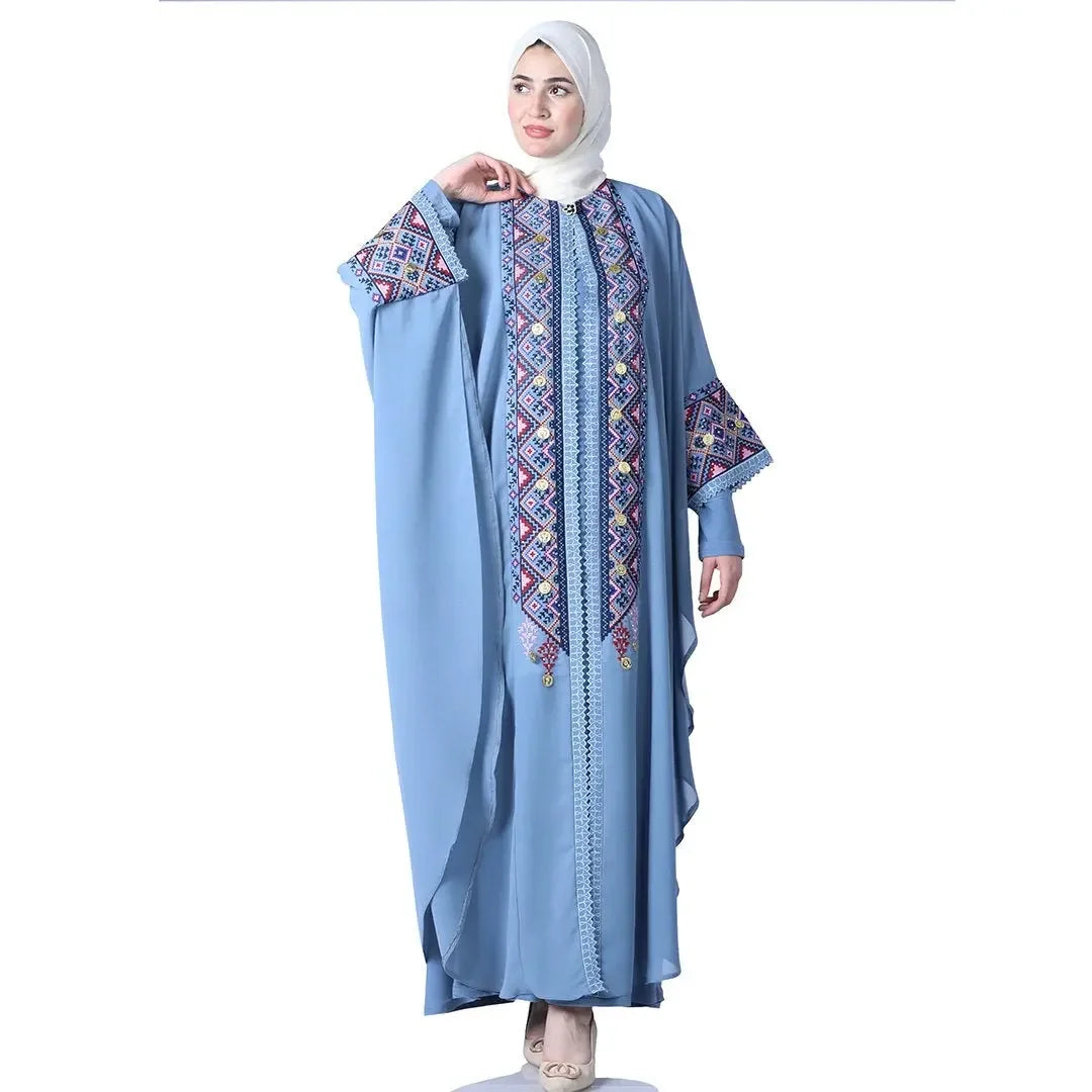 Butterfly Cut Embroidery Kaftan: Unique Elegance and Intricate Design Palestinian Elegance