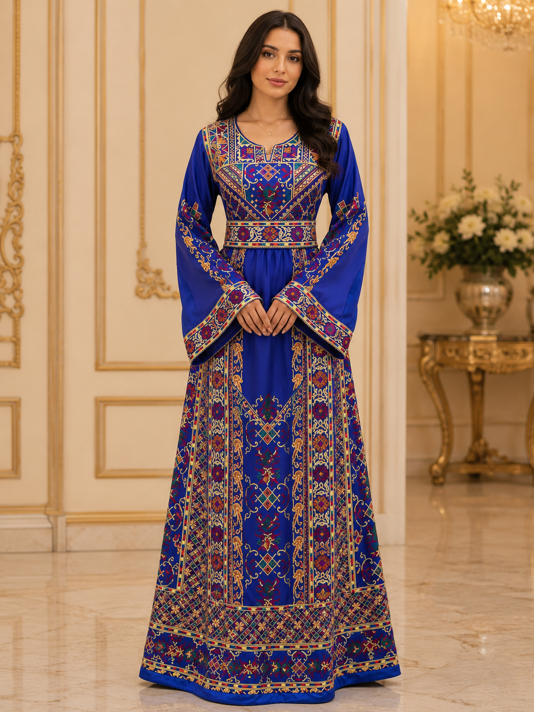 Luxury Embroidered Royal Blue Thoub
