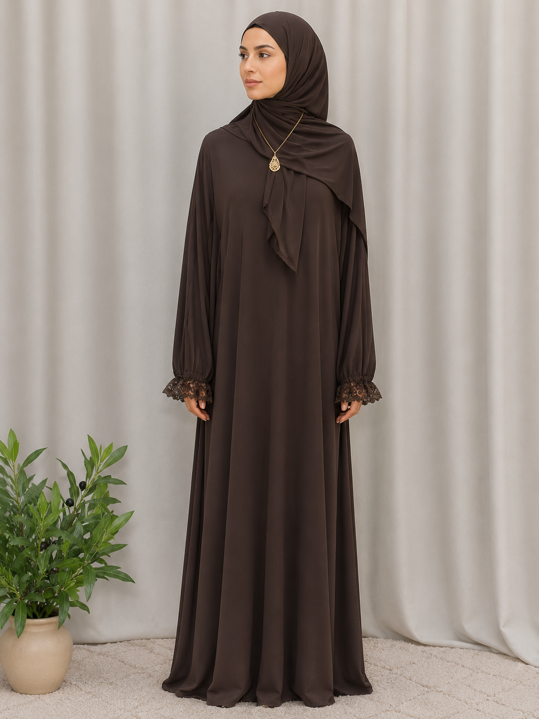 Samar Premium Prayer Dress with Attached Hijab - Effortless Salah Preparation