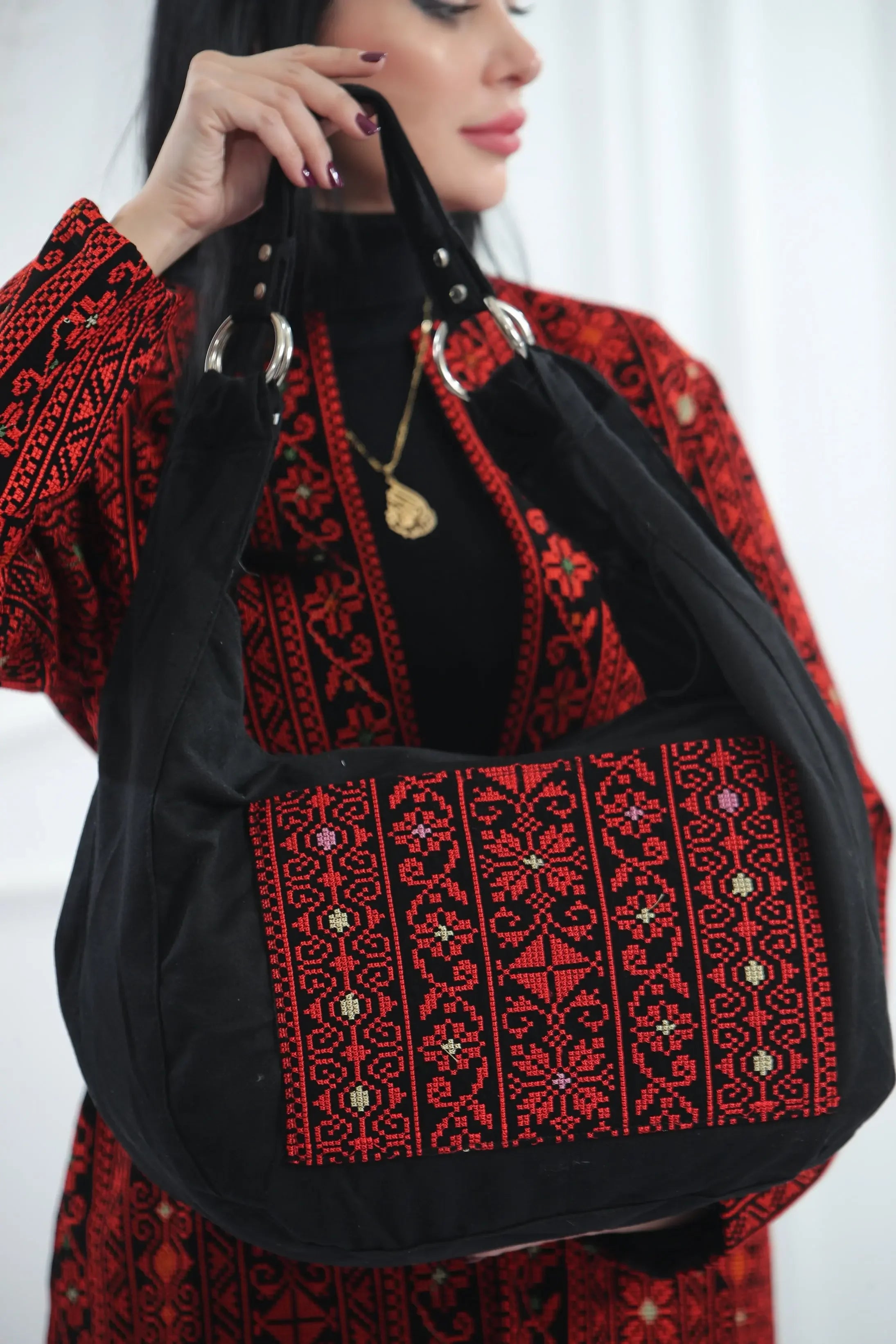 High-Quality Tatreez Design Tote Bag: Spacious and Stylish Shoulder Bag Representing Palestine Palestinian Elegance
