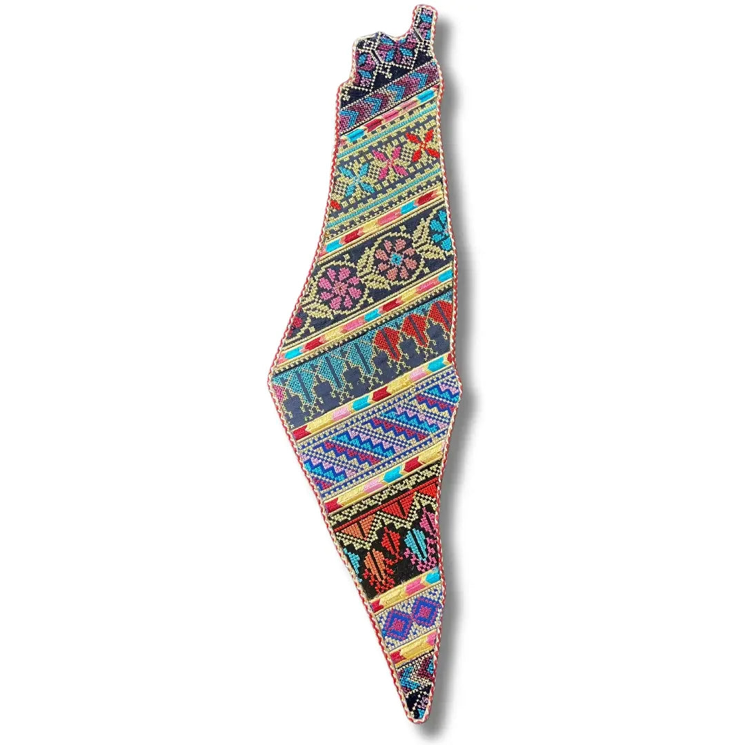 Luxurious Tatreez Palestine Map Home Accent – Timeless Cultural Craftsmanship Palestinian Elegance