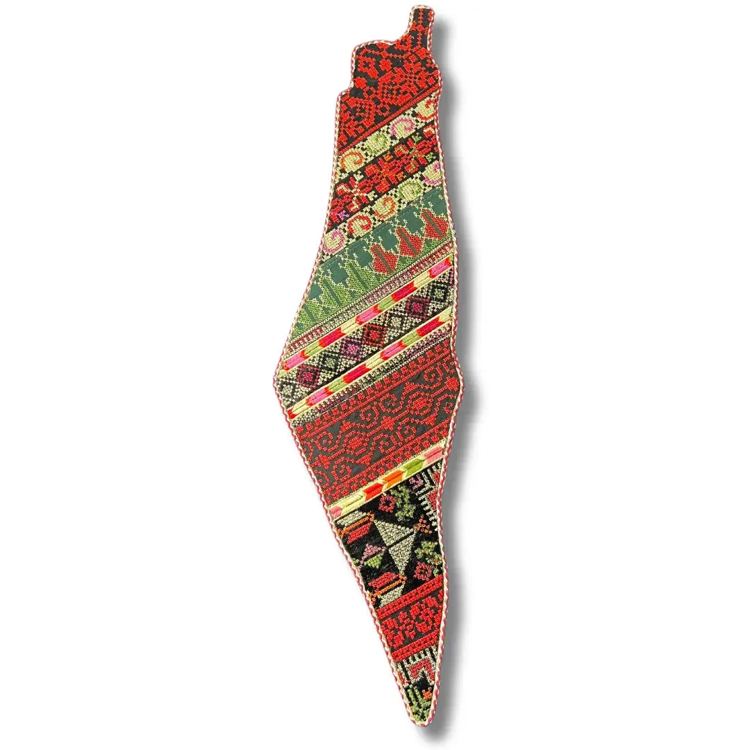 Luxurious Tatreez Palestine Map Home Accent – Timeless Cultural Craftsmanship Palestinian Elegance