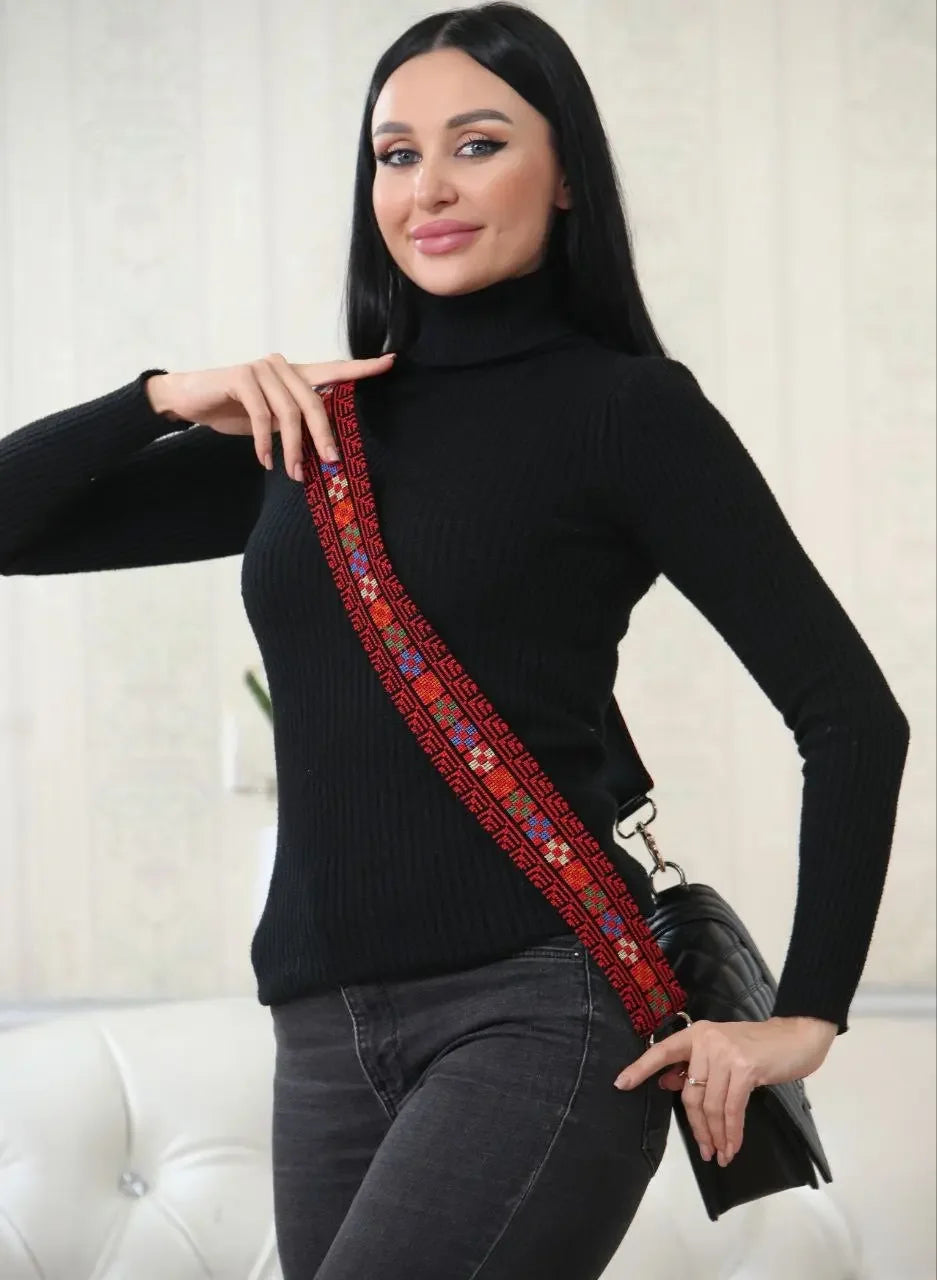 Heritage Embroidered Purse Strap – Elegant and Functional Accessory Palestinian Elegance