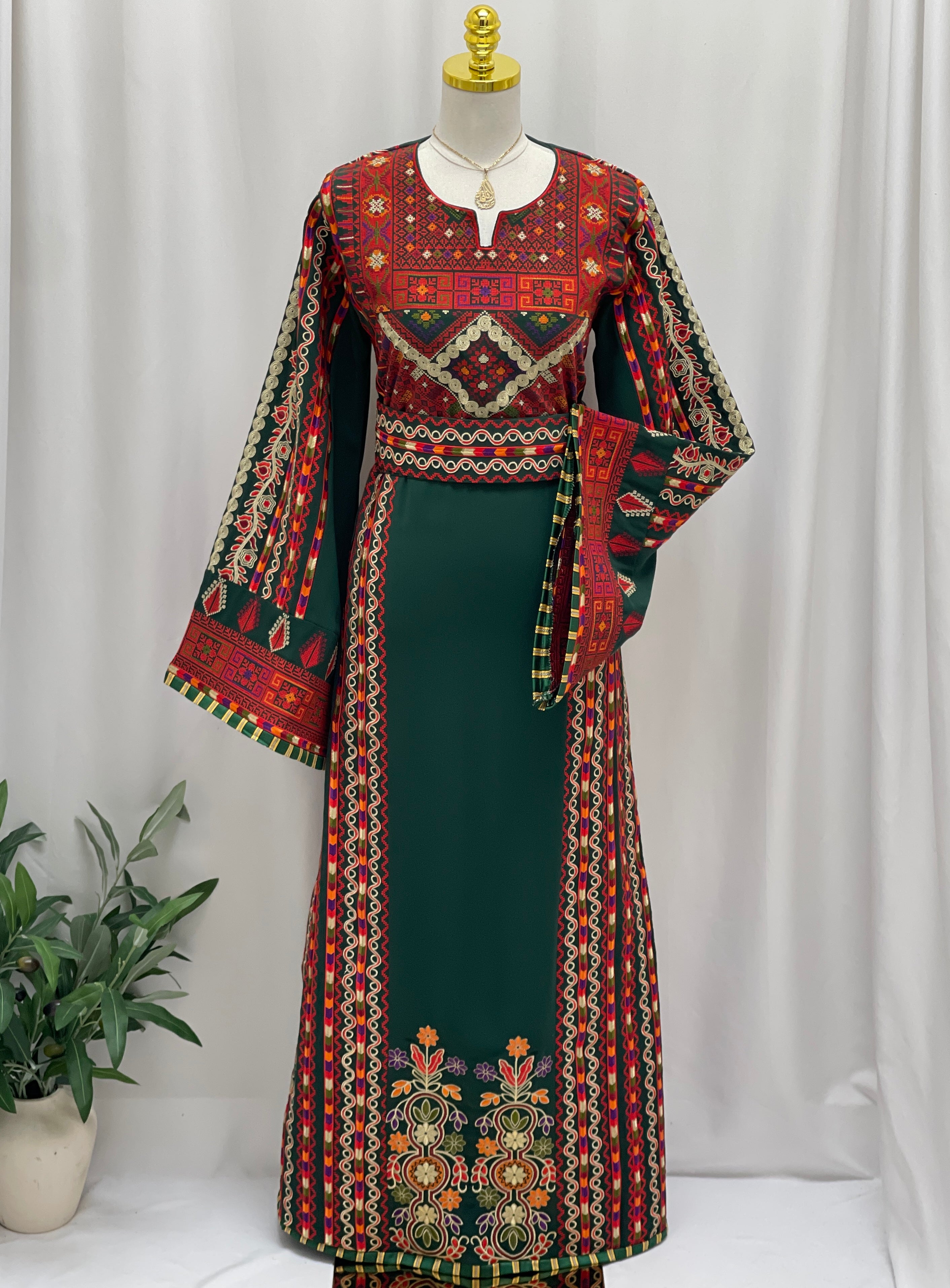Palestinian Heritage Elegance Embroidered Thobe