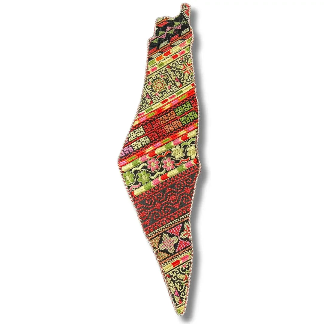 Luxurious Tatreez Palestine Map Home Accent – Timeless Cultural Craftsmanship Palestinian Elegance