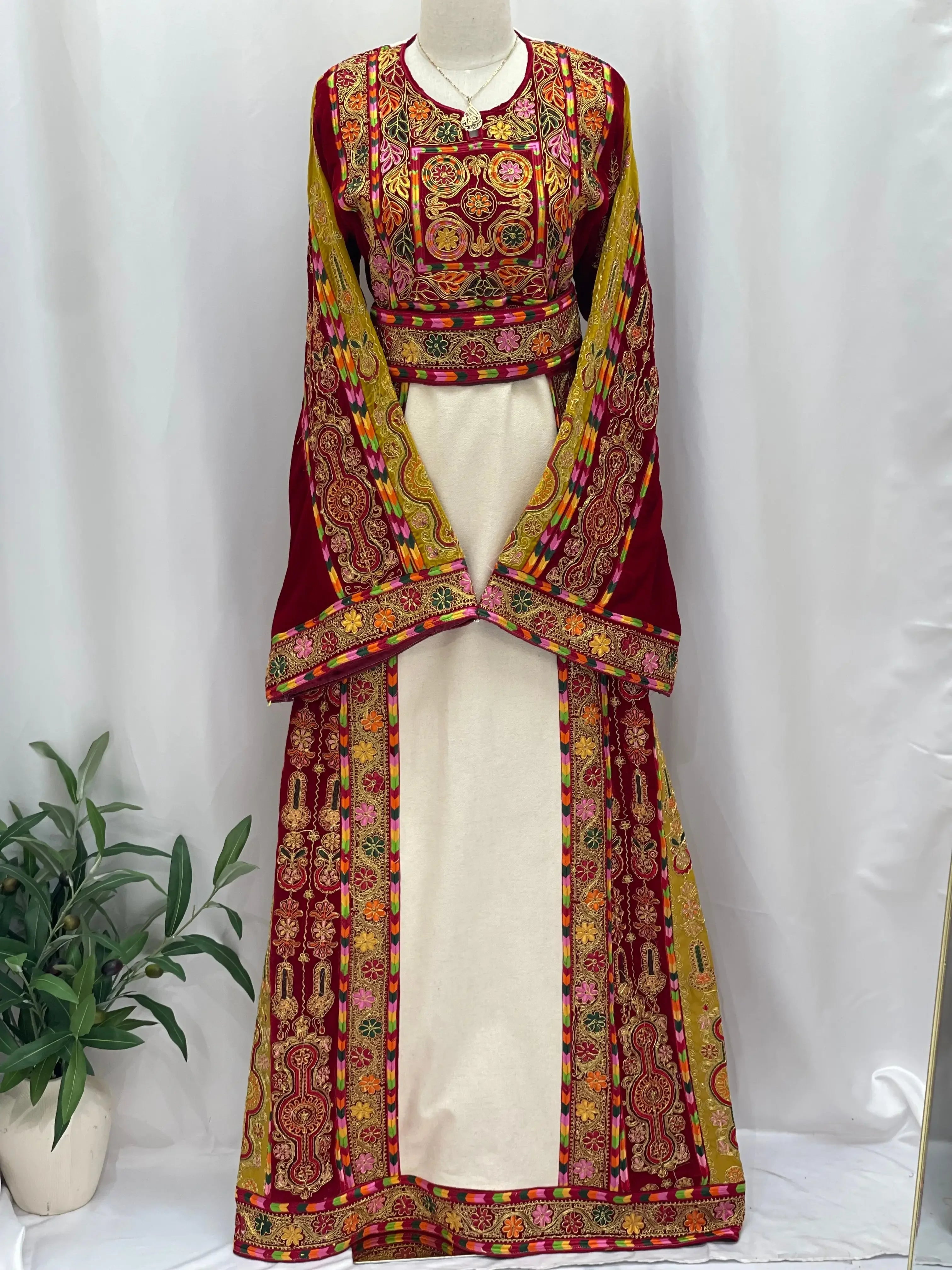 Embroidered Etamin And Velvet Kasab Malka Palestinian Elegance