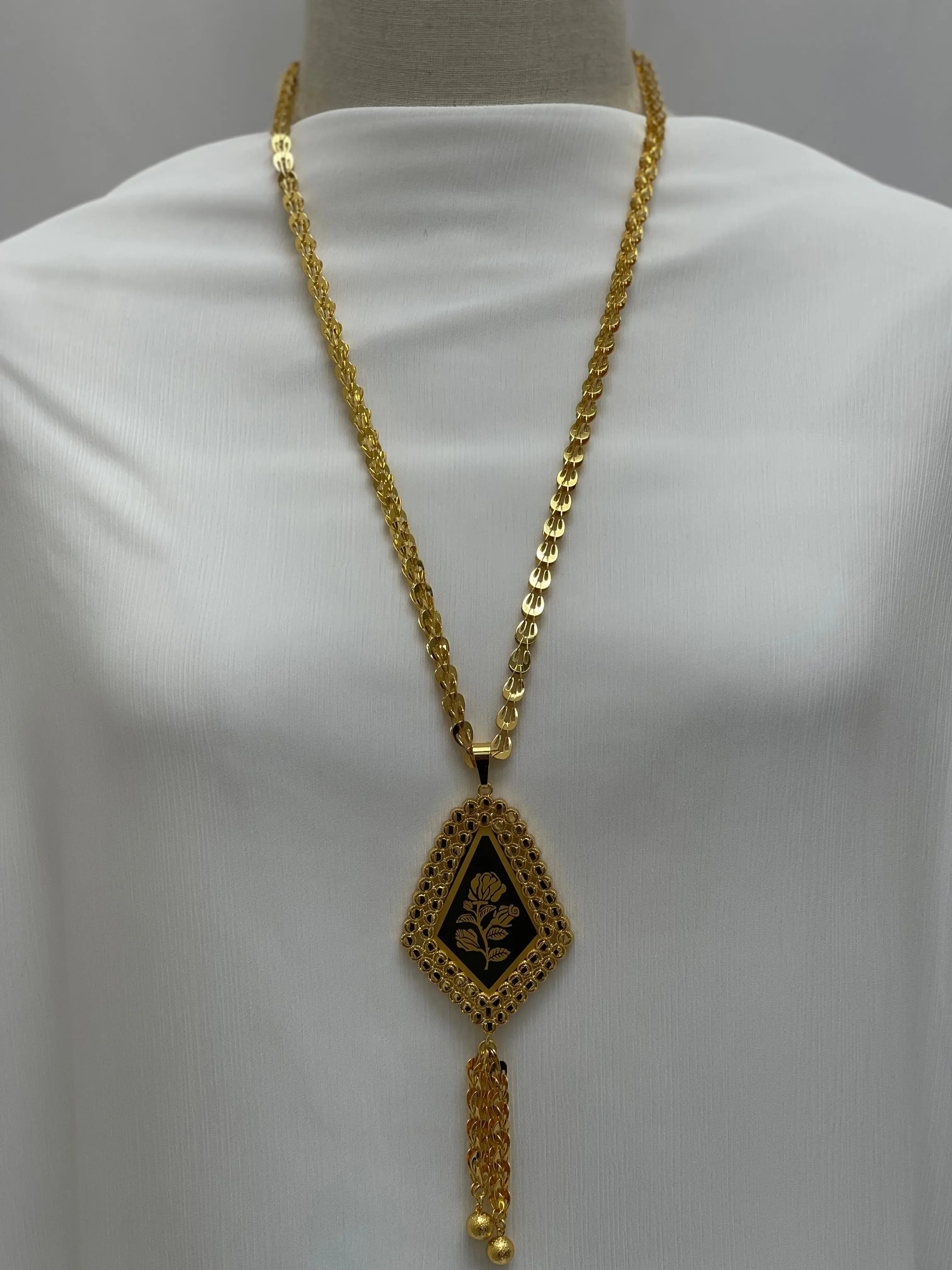 Elegance in Detail: An Ounce Of A Rose Fashion Jewelry Long Chain Palestinian Elegance