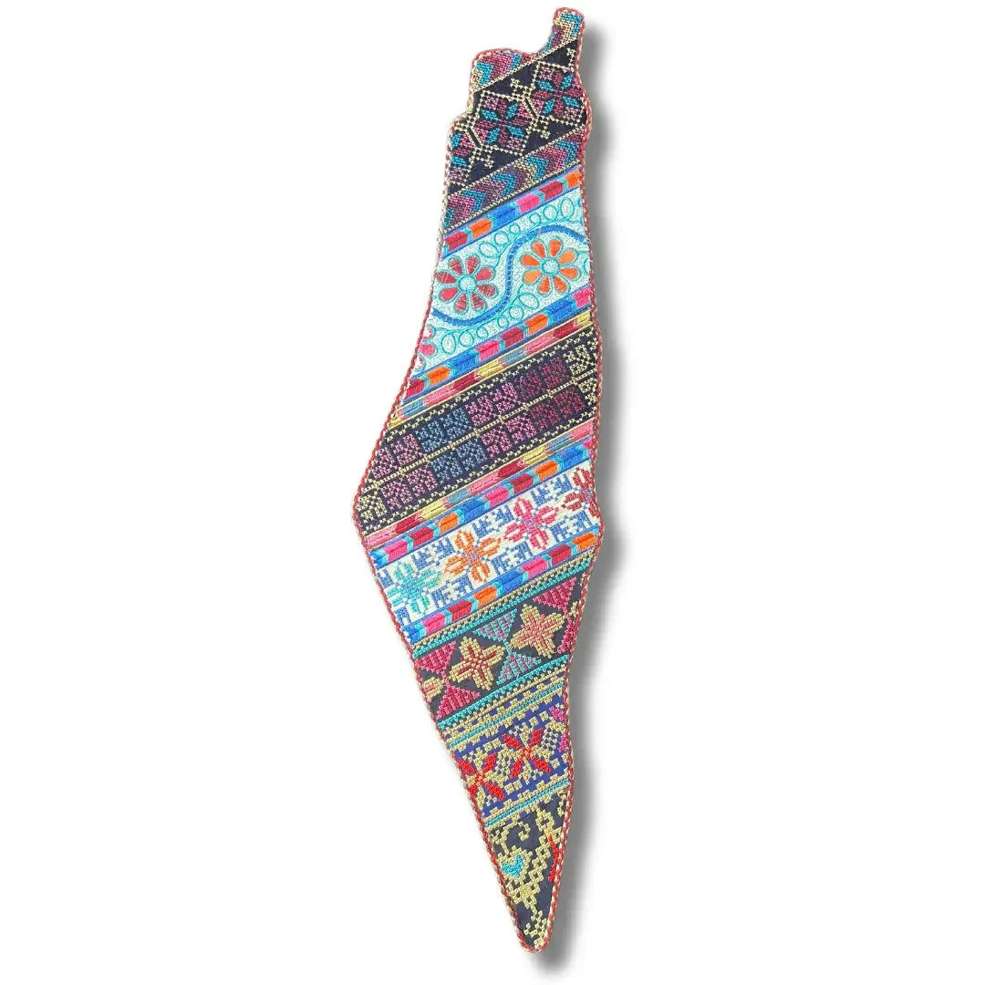 Luxurious Tatreez Palestine Map Home Accent – Timeless Cultural Craftsmanship Palestinian Elegance