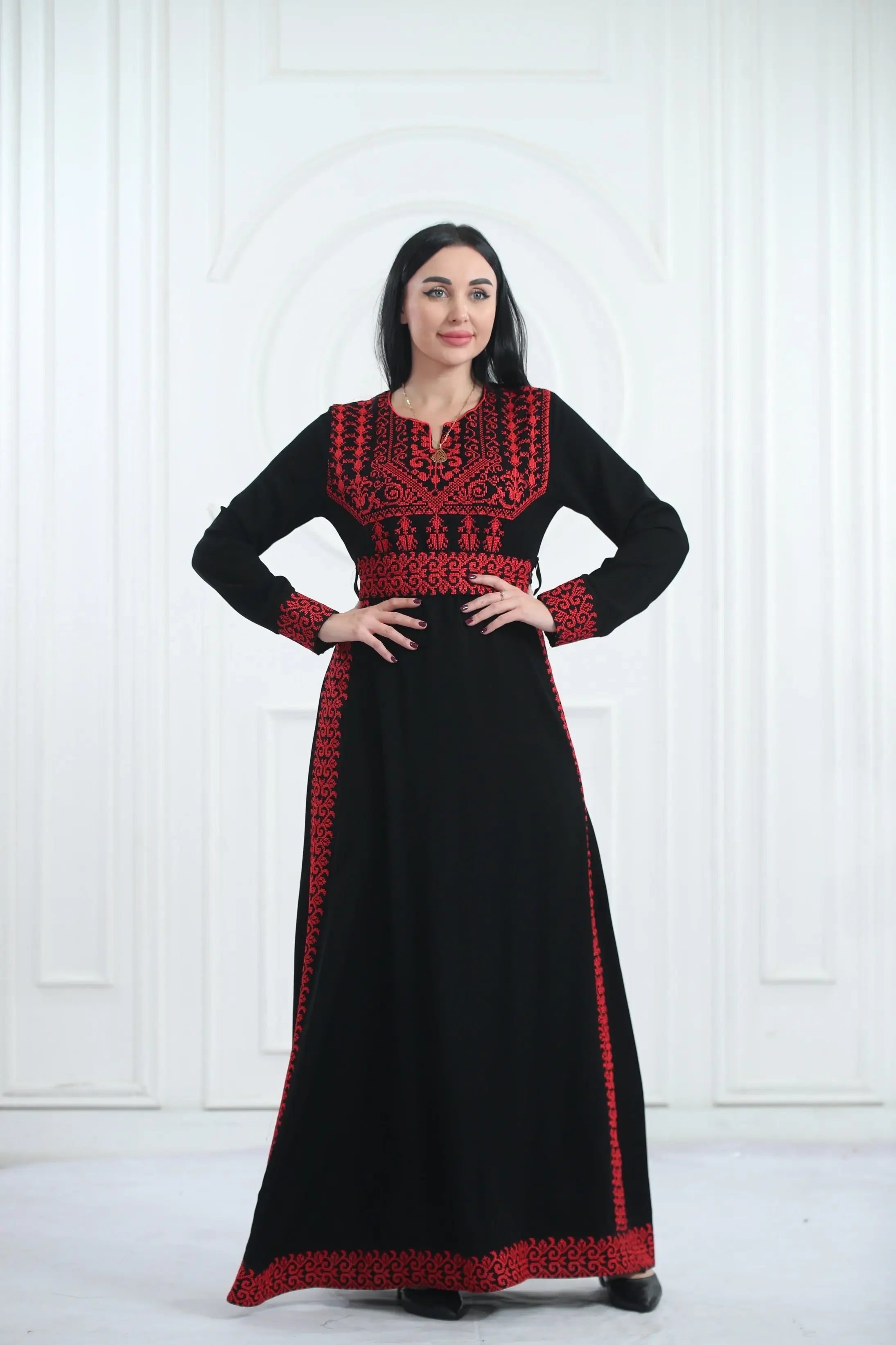 The Warda Embroidered Dress Palestinian Elegance