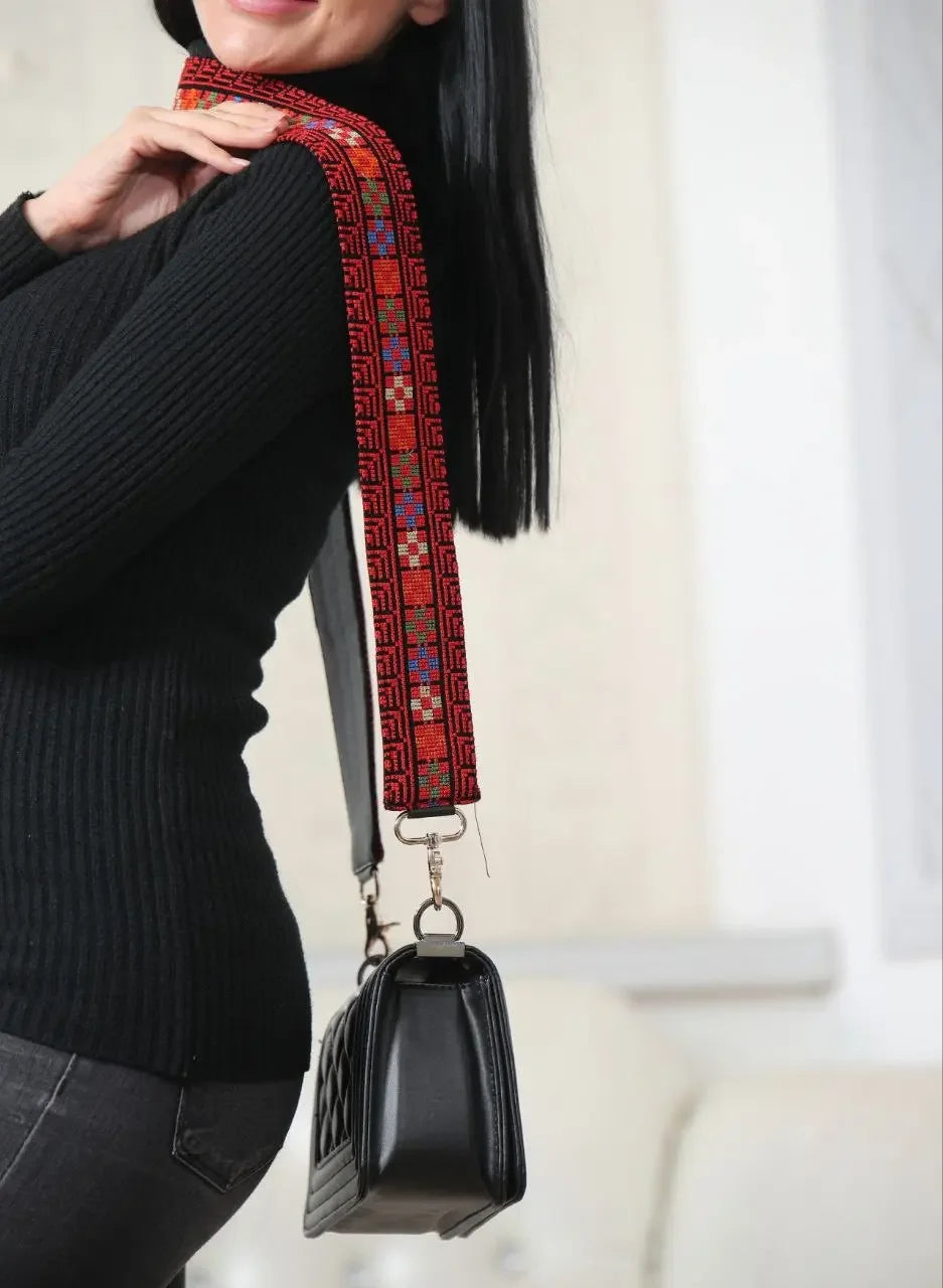 Heritage Embroidered Purse Strap – Elegant and Functional Accessory Palestinian Elegance