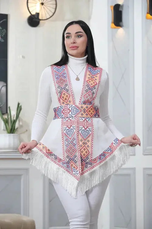 Craftsmanship at Its Finest: Intricate Embroidery Vest Palestinian Elegance