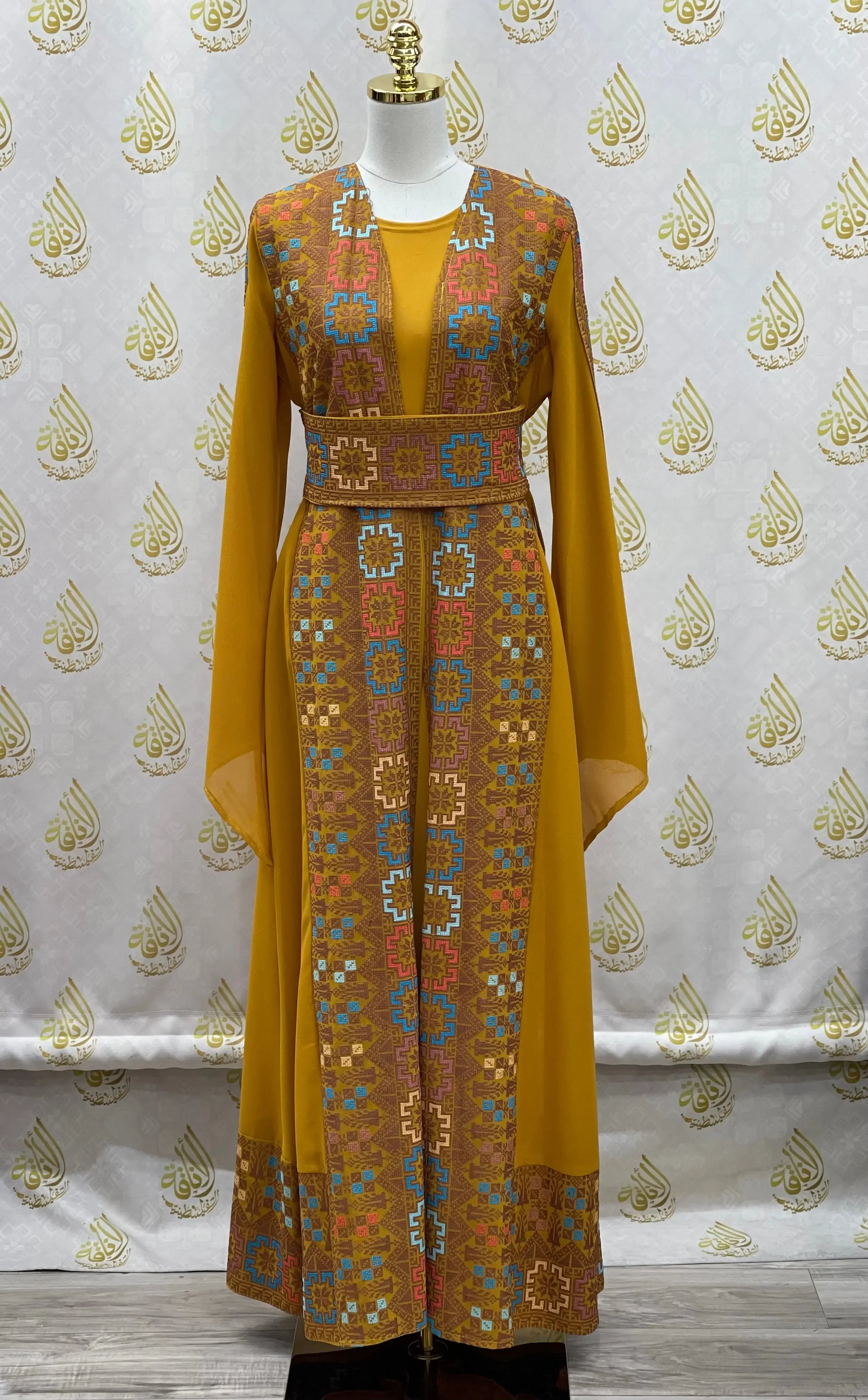 2pc Chiffon Embroidery Set: Elegant Sophistication and Comfort Palestinian Elegance