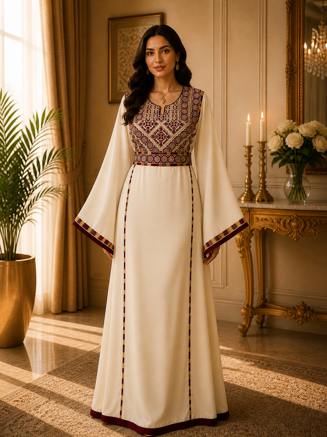Manajel Embroidered Classic Thobe