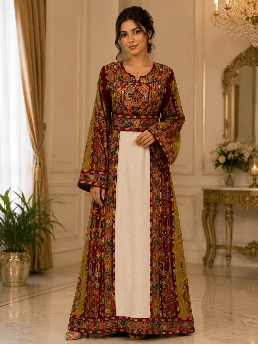 Embroidered Etamin And Velvet Kasab Malka