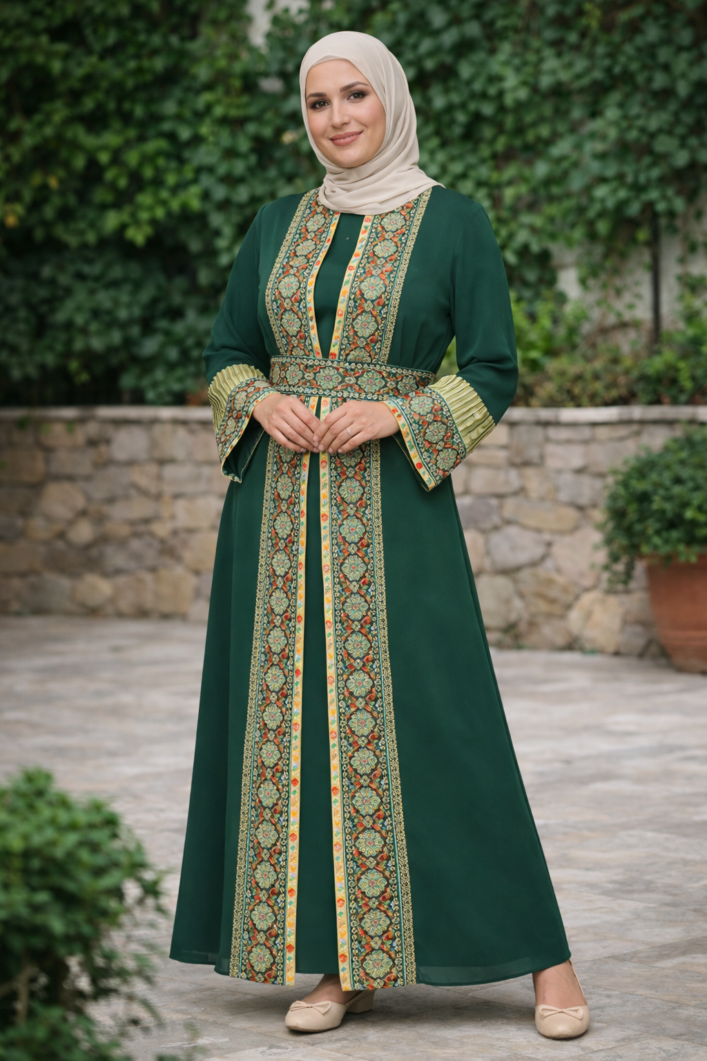 Royal Heritage Reversible Belt Bisht - Palestinian Elegance