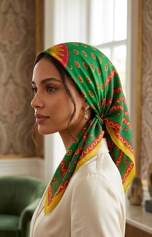 وشاح مودال مربع مطبوع - إكسسوار أنيق ومتعدد الاستخدامات