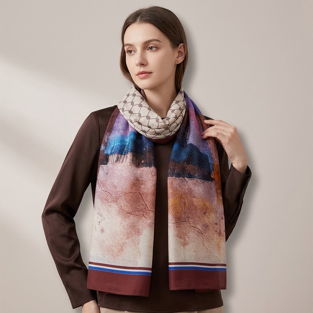 Al Quds Hijab Design with Vibrant Colors